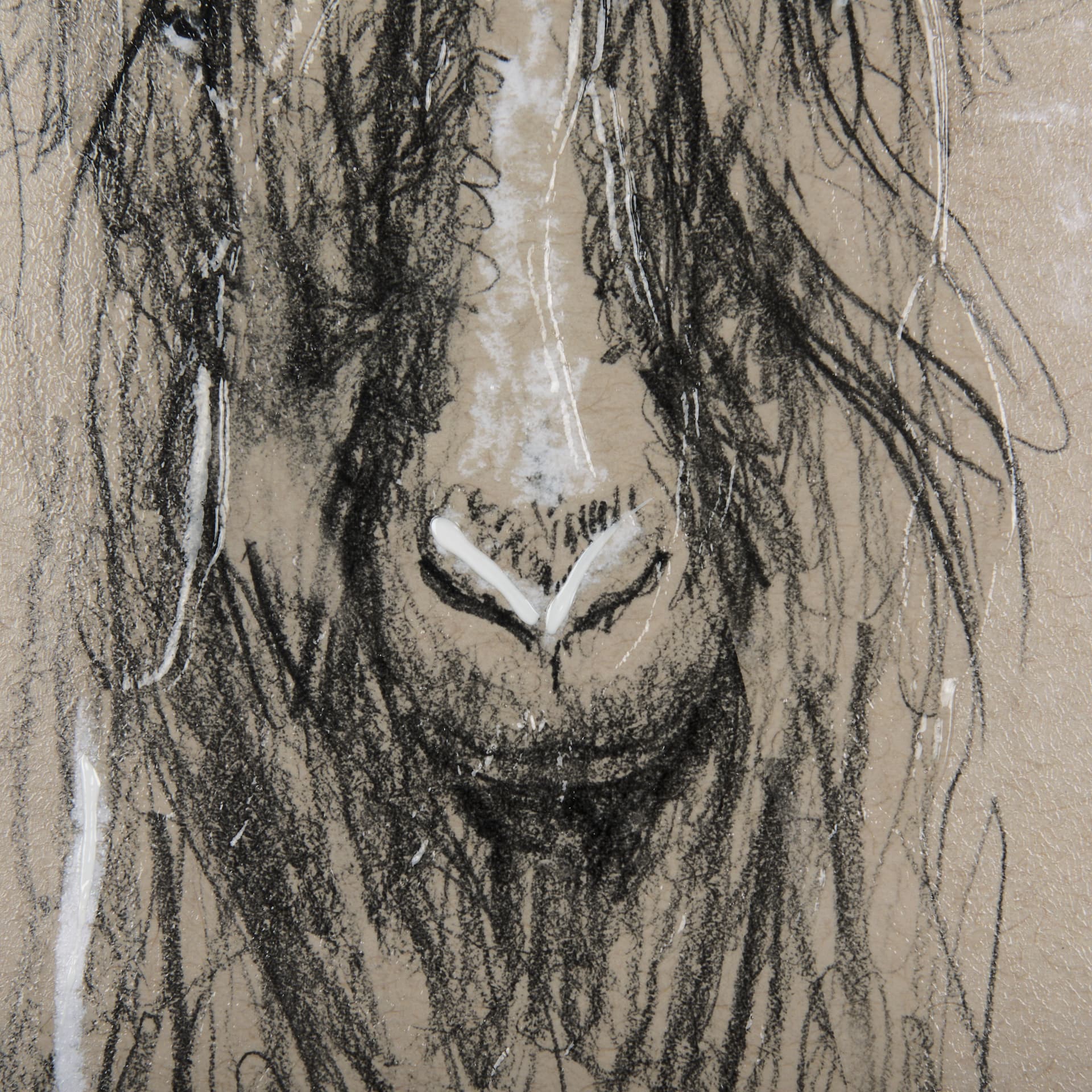 Sketch of Animal V (Goat) by Mercana Studio Hand Embellished Framed Art Print Matted under Glass — product photograph
