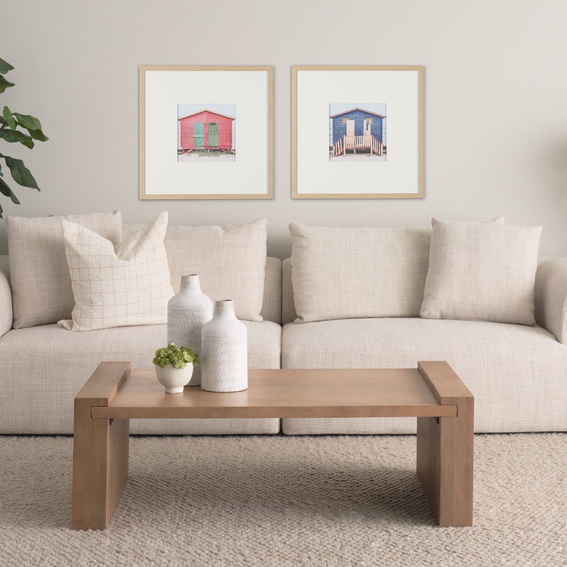 Beachfront Cabin by Shot By Clint Framed Photo Print Matted under Glass — in a styled room
