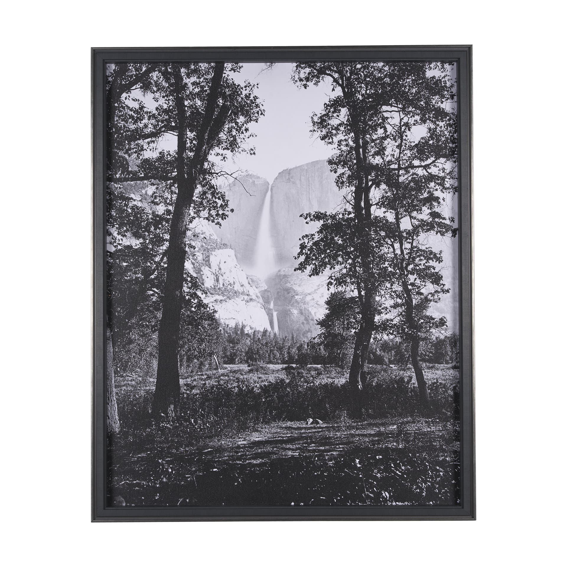 Yosemite Falls by Carleton E Watkins a Hand Embellished Textured Framed Photo Art Print — product photograph