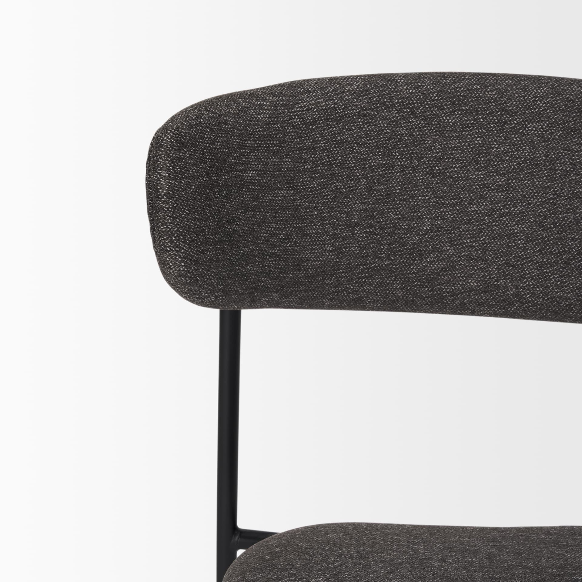 Corey Contoured Back Dining Side Chair | Gray Fabric w/ Metal — product photograph