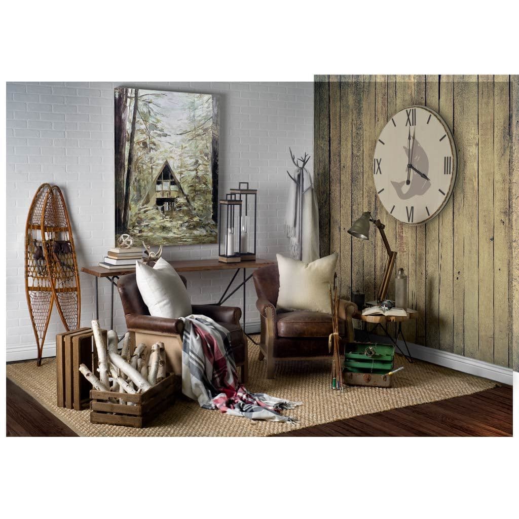 Langara 38.5" Round Oversize Lakeside Wall Clock — in a styled room