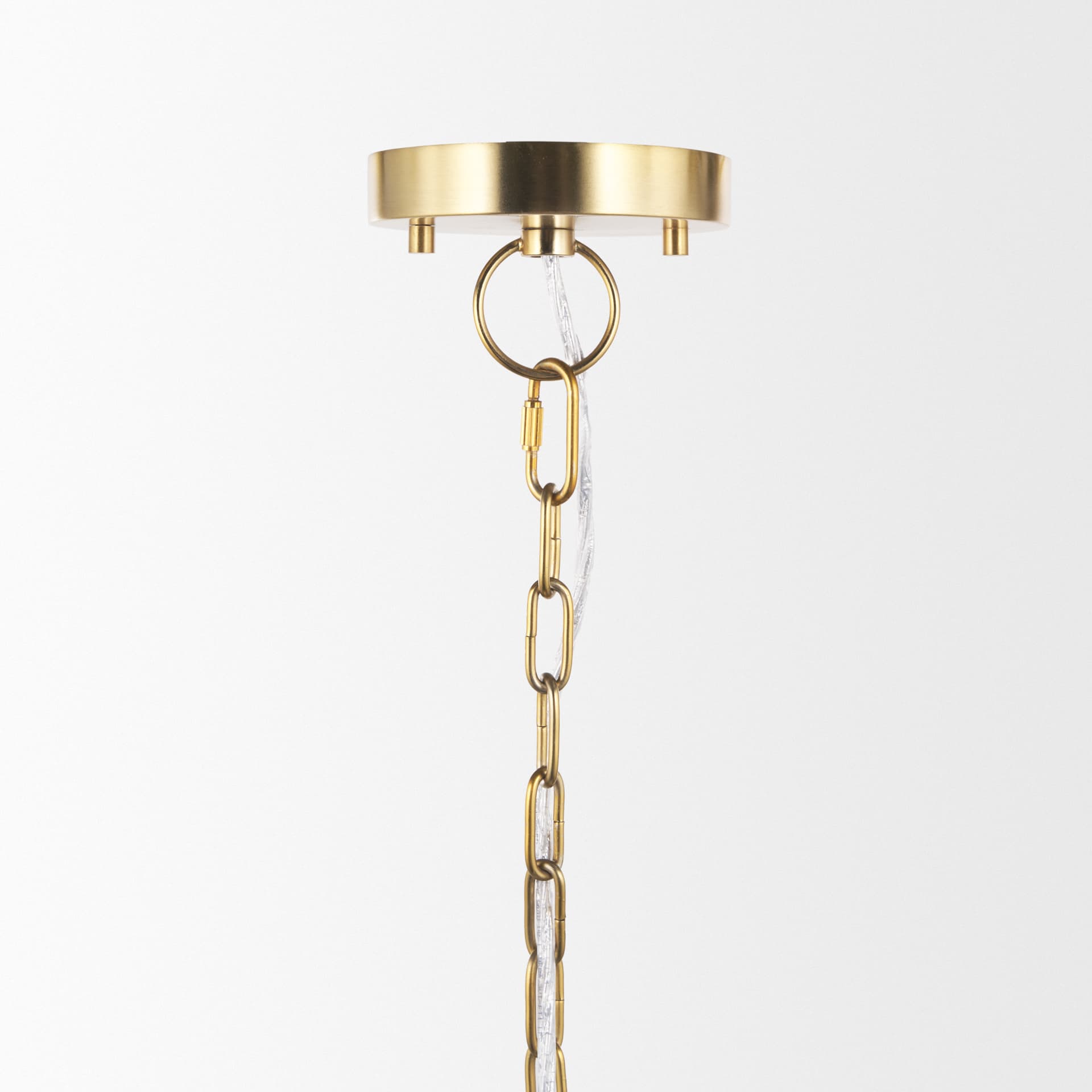 Sadah Tall Clear Blown Glass w/ Gold Metal Pendant Light — product photograph