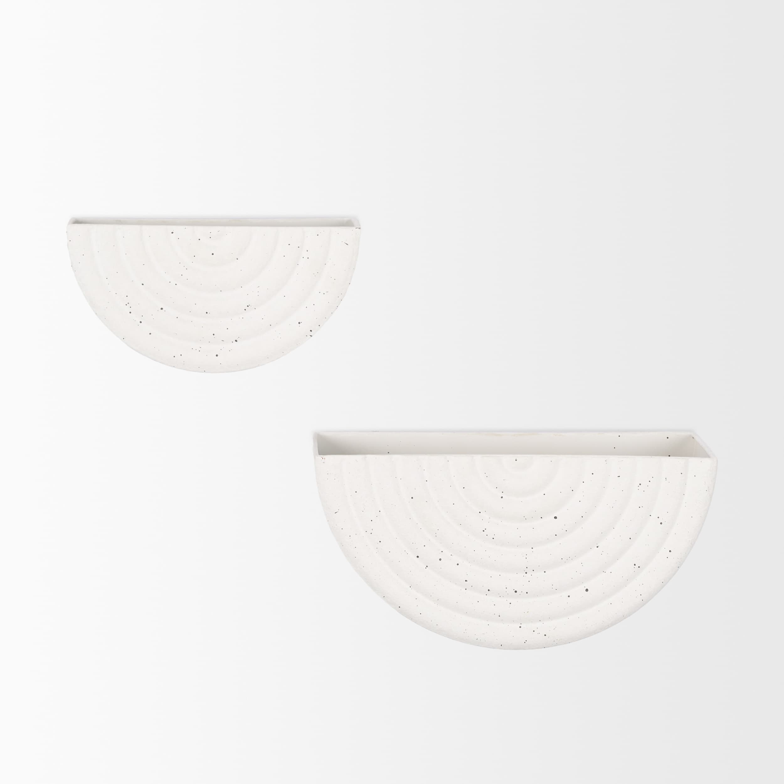 Shilo Matte White Metal Hanging Wall Planter (Set of 2) — product photograph