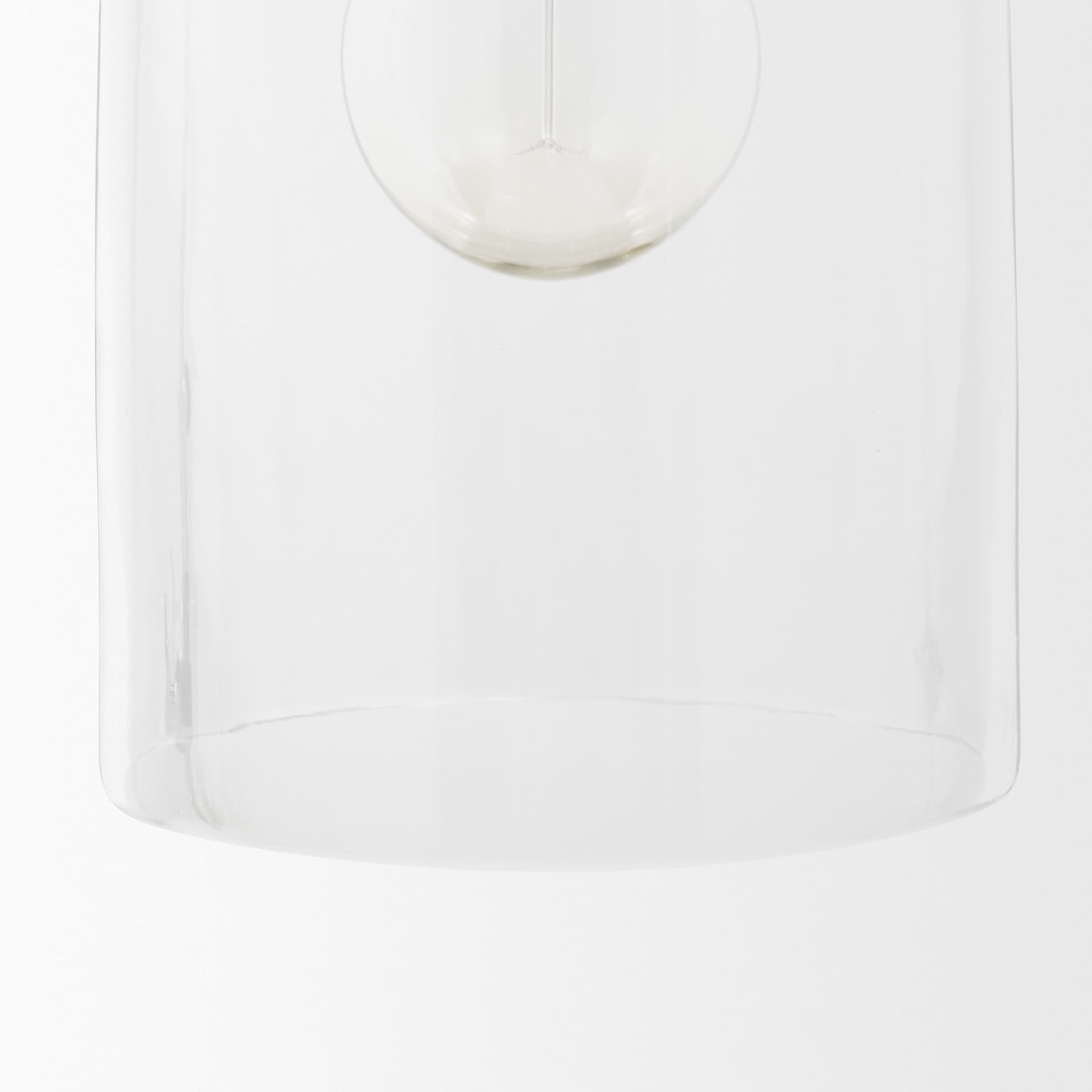 Sadah Tall Clear Blown Glass w/ Gold Metal Pendant Light — product photograph