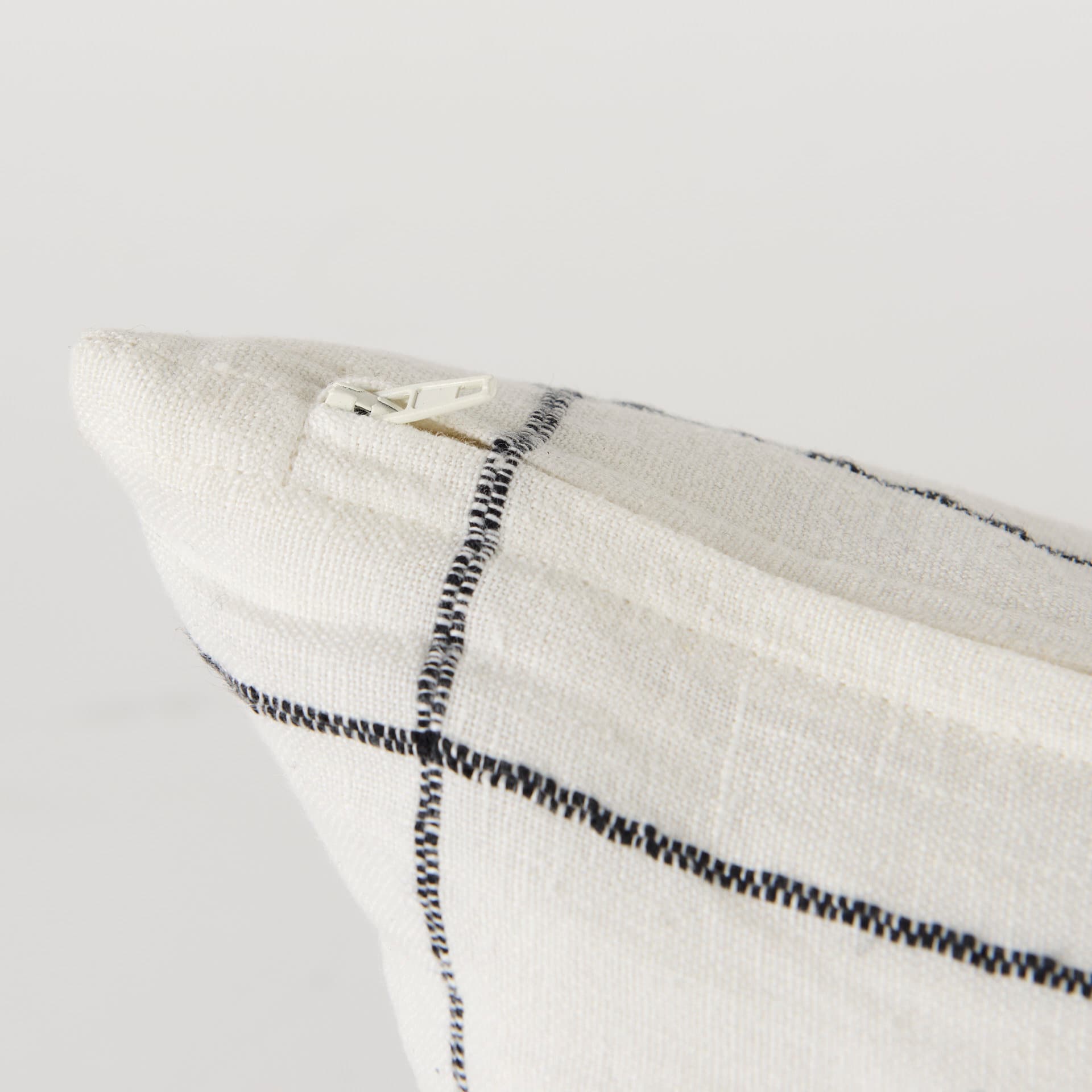 Suzanne 14x26 White/Black Square Pattern Pillow Cover — product photograph
