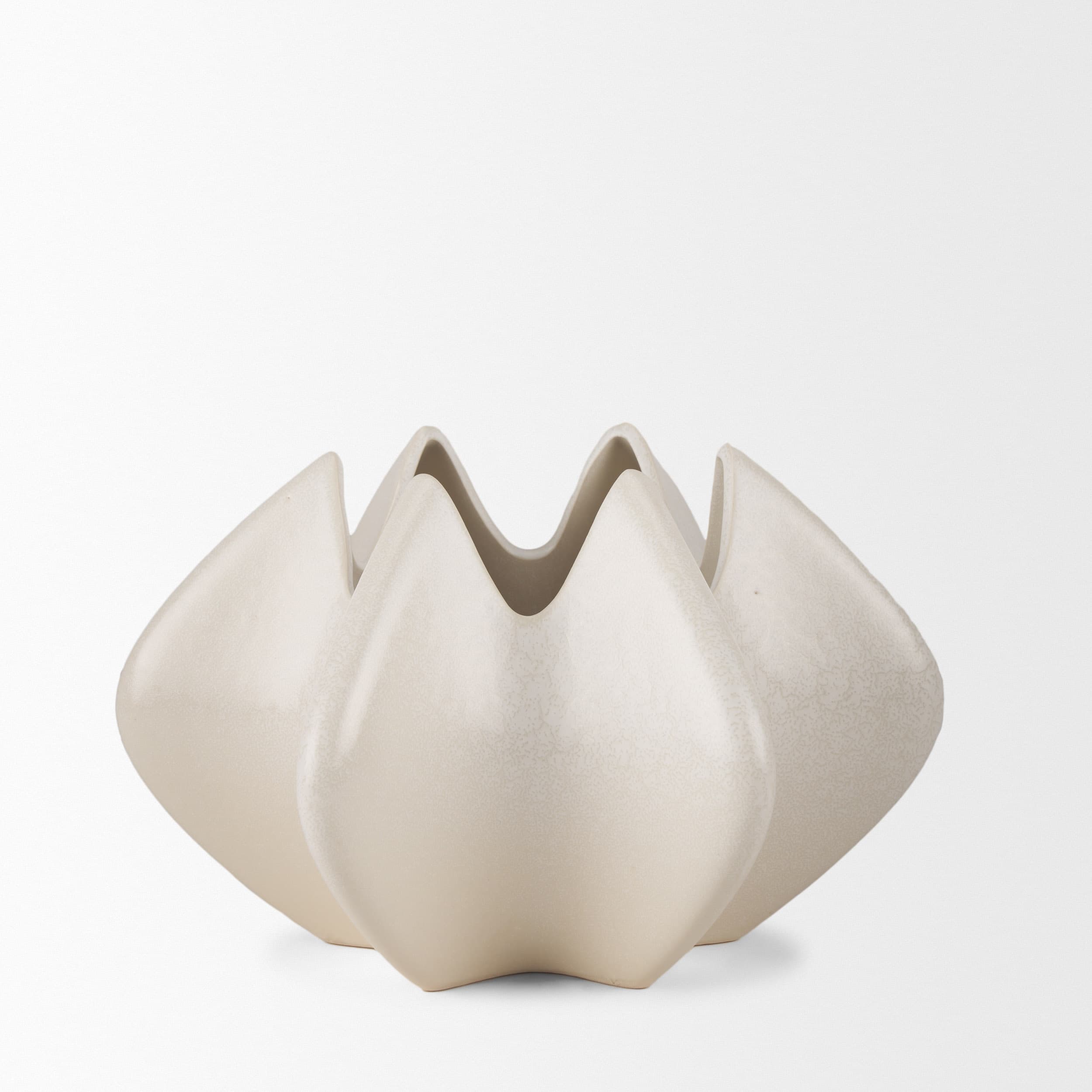 Ulrich Sculptural Cream Glazed Ceramic Vase — product photograph