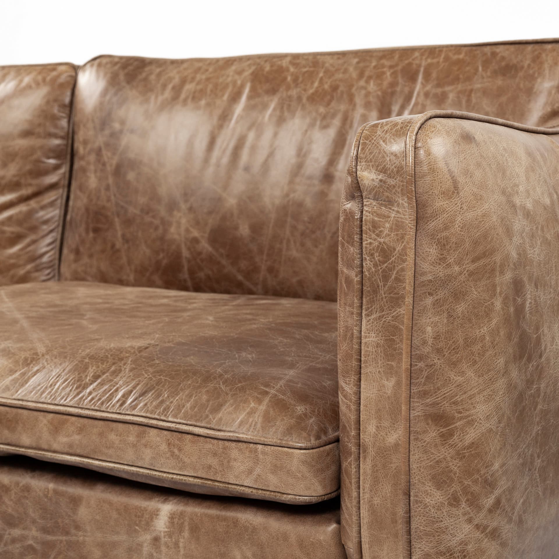 Cobain I 84" Brown Leather Two Seater Sofa — product photograph