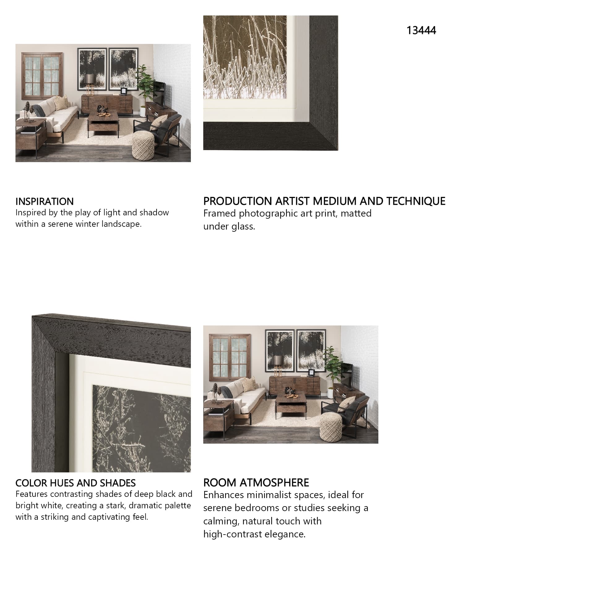 Tranquil Symmetry II by Mikael Svensson a Framed Photo Art Print Matted under Glass — in a styled room