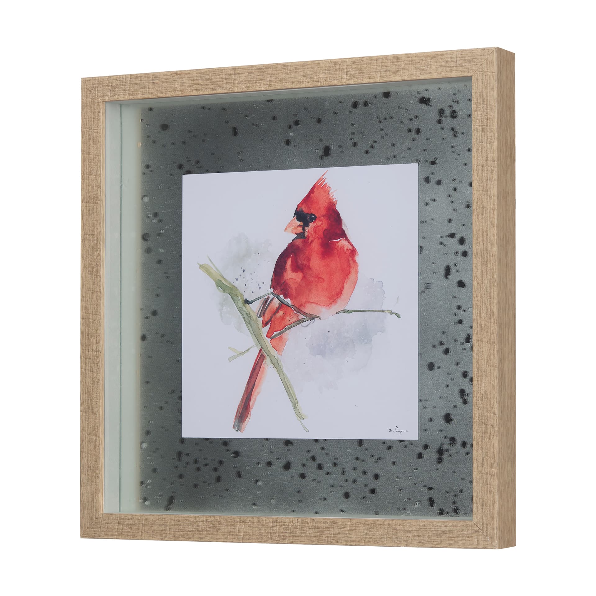 Cardinal I by Mercana Studio a Hand Embellished Textured Framed Art Print Matted under Glass — product photograph