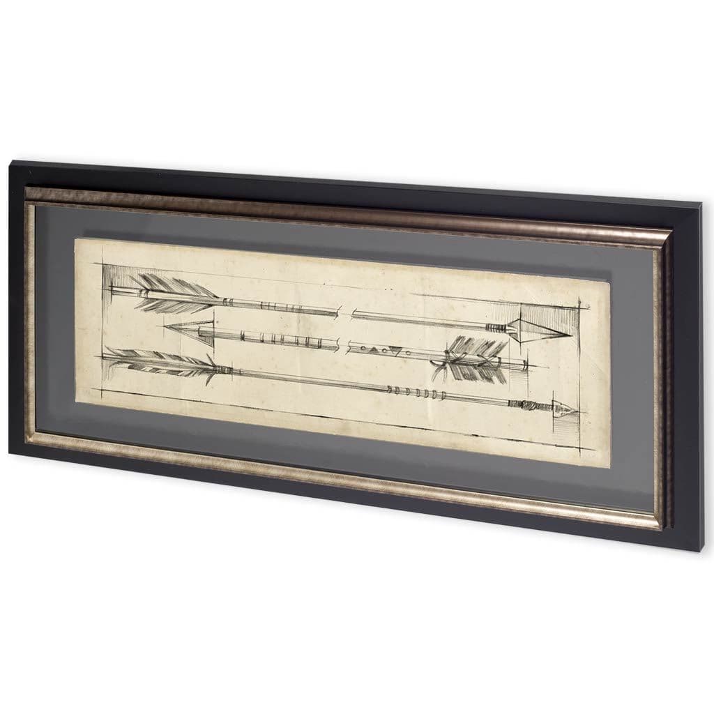 Custom Arrow Schematic I (MC) by Ethan Harper Hand Embellished Framed Art Print Matted under Glass — product photograph