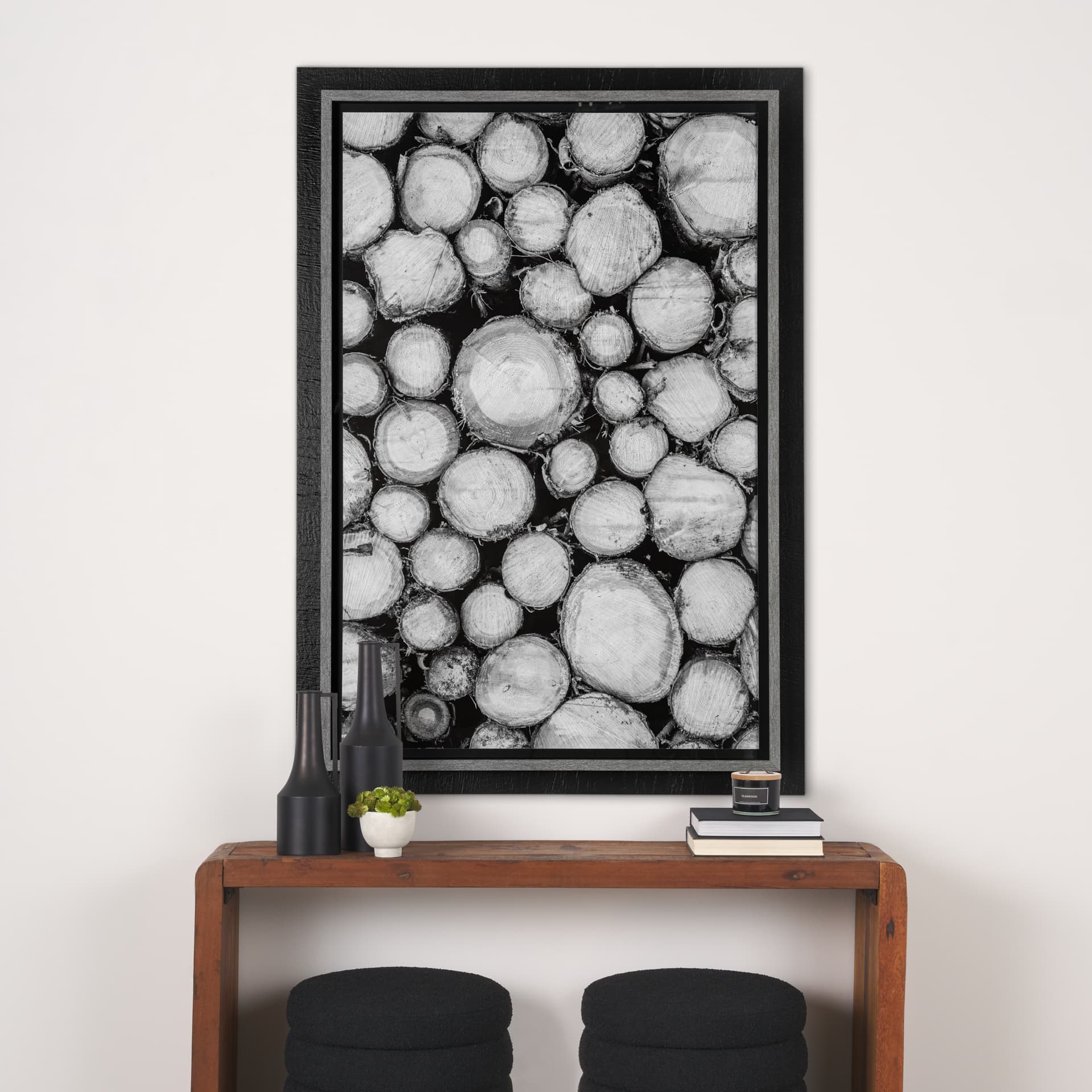Timber Focus by Assaf Frank a Framed Photo Art Print Matted under Glass — in a styled room