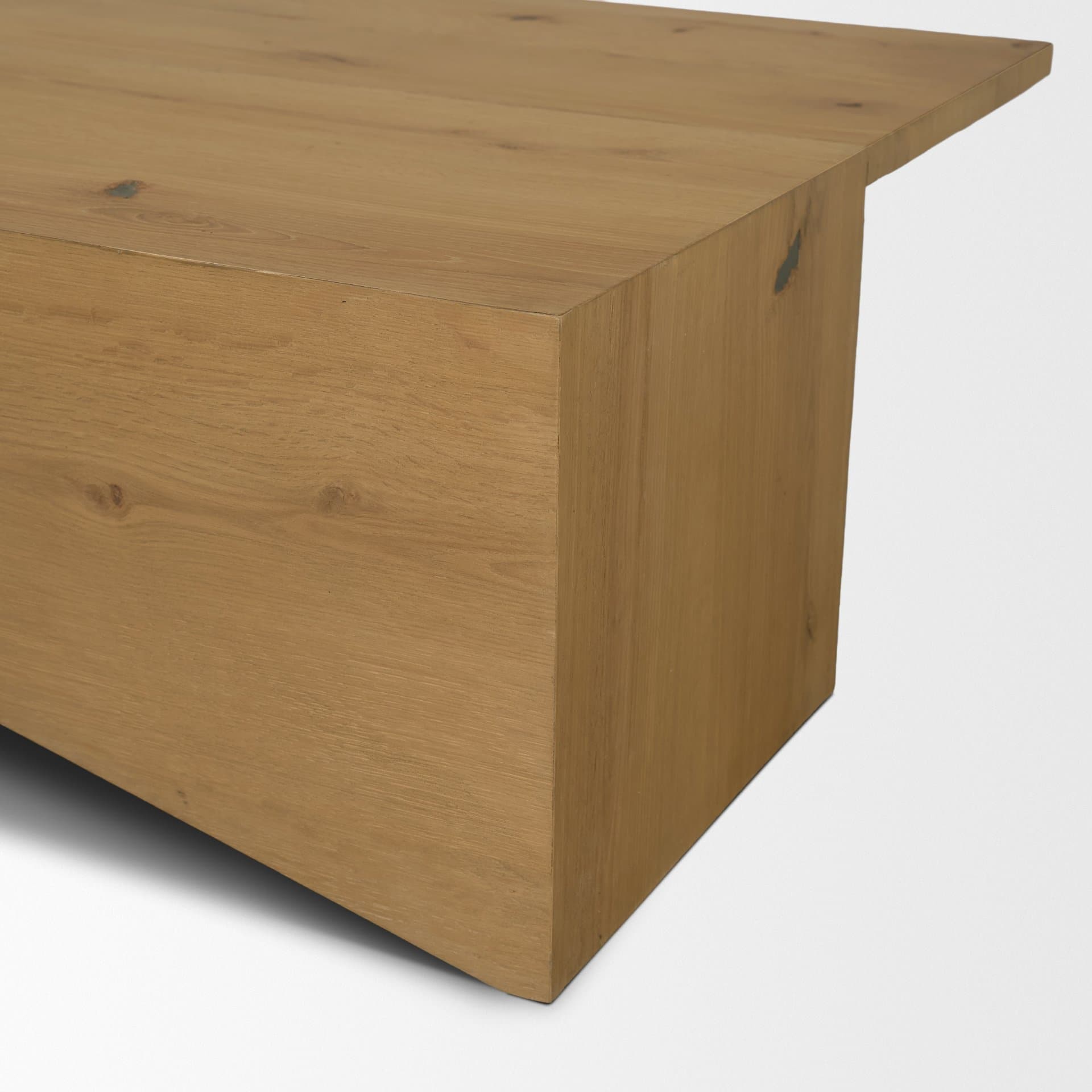 West Light Brown Oak Wood Rectangular Coffee Table — product photograph