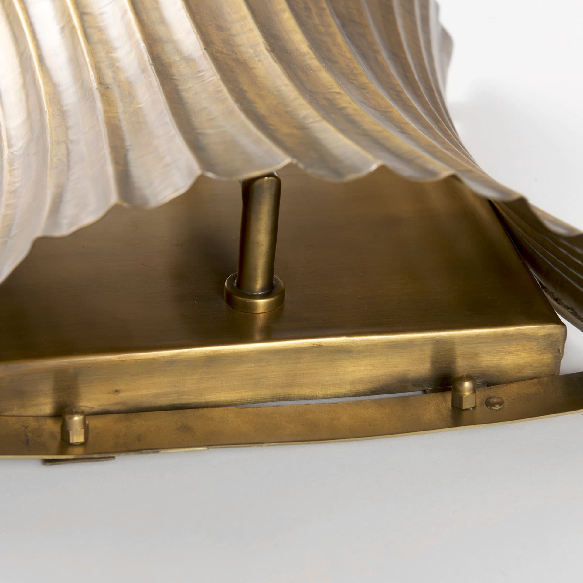 Letitia 10.5L x 5.5W x 11.0H Gold Hammered Metal Fan Wall Sconce — product photograph