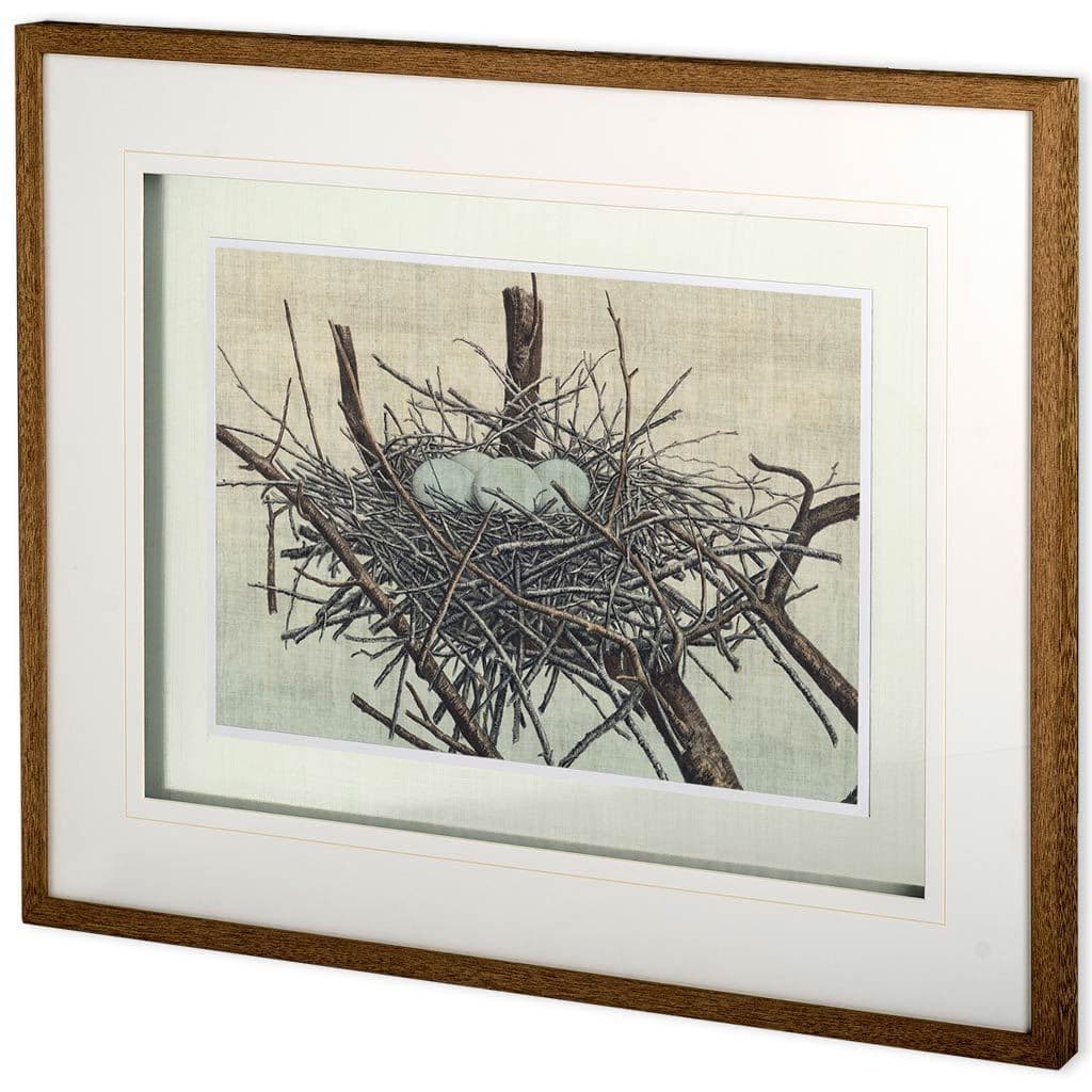 Custom Nesting IV (MC) by John Butler Hand Embellished Textured Framed Art Print Matted under Glass — product photograph