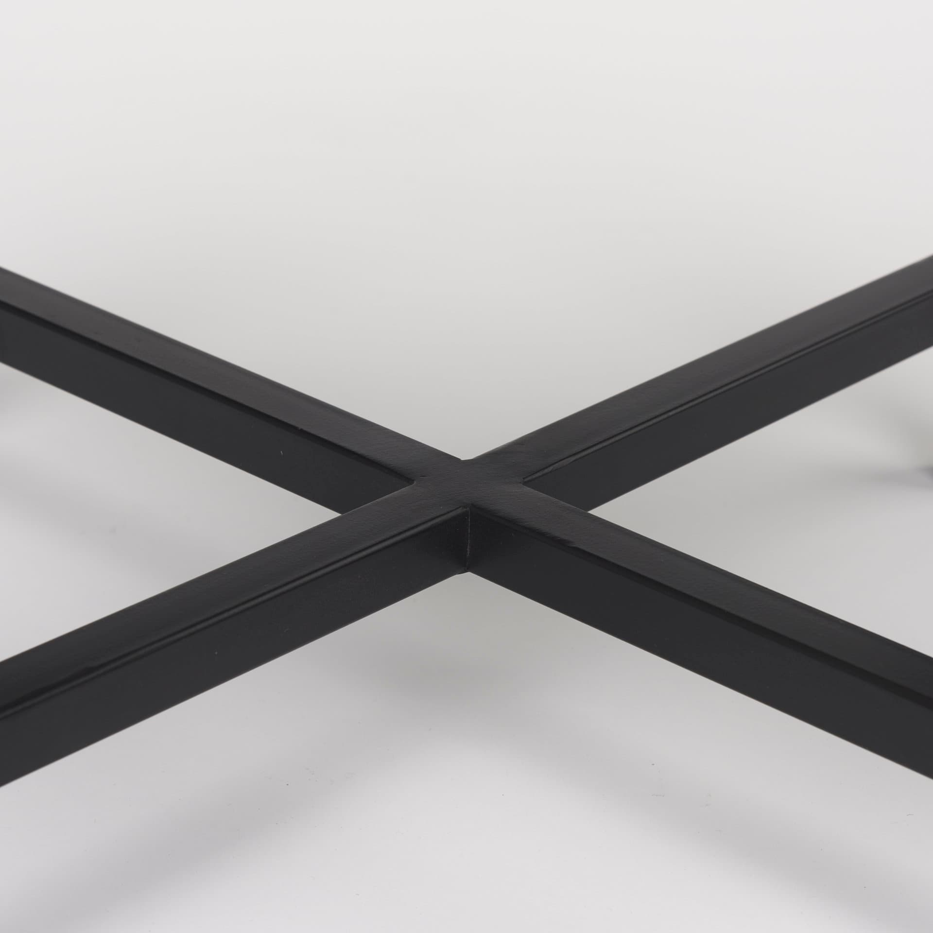 Lucas III (Set of 2) 15L x 15W; 12L x 12W White Marble W/Black Iron Frame Accent Tables — product photograph