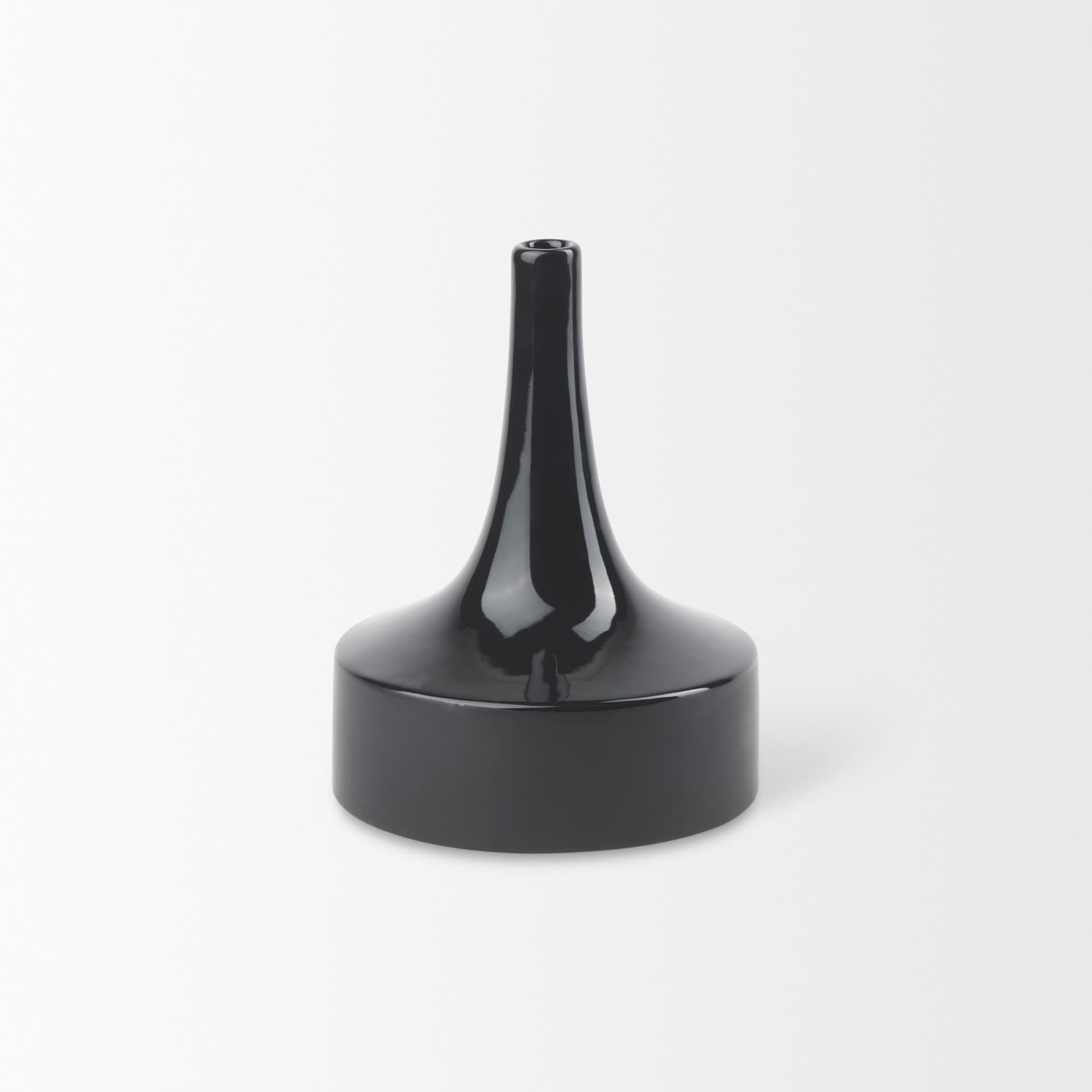 Burton 8.3H Small Glossy and Matte Black Ceramic Jug Vase — product photograph