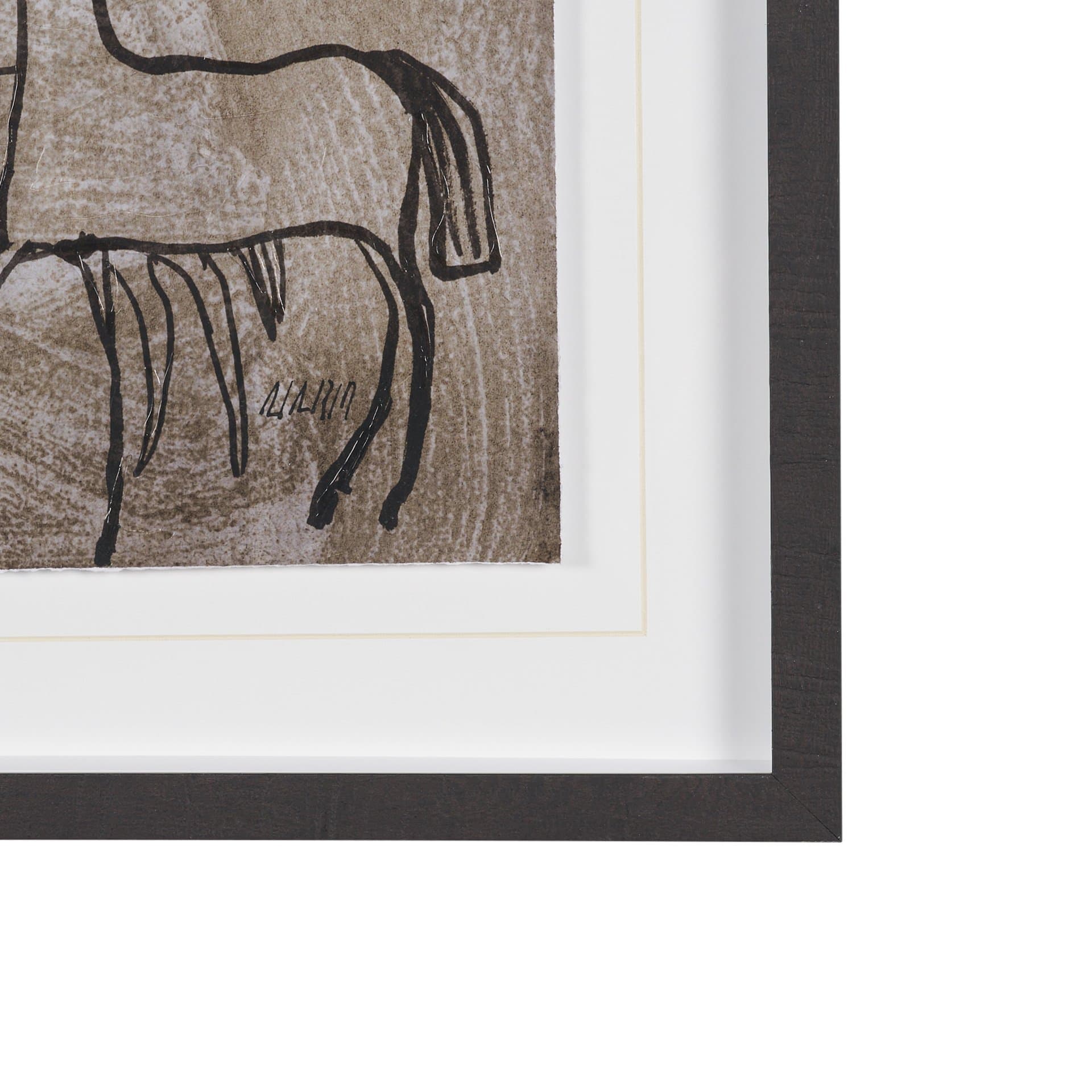 Buckskin by Mercana Studio Hand-Embellished Textured Framed Artwork Matted under Glass — product photograph