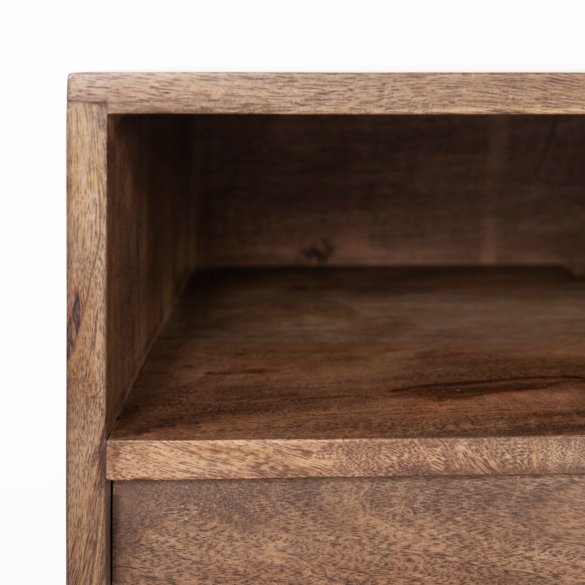 Glenn IV Dark Brown Wood w/ Black Iron Frame Media Console w/ Storage, TV Stand for TV up to 71" — product photograph