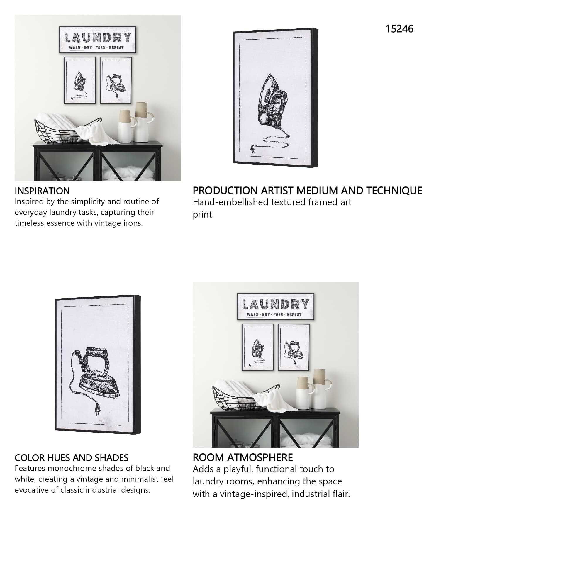Vintage Iron I by Mercana Studio a Hand Embellished Textured Framed Art Print — in a styled room