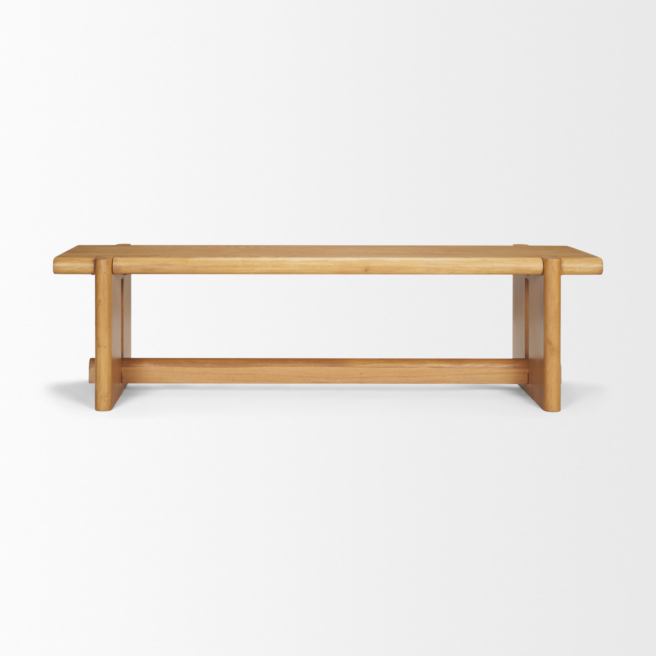 Rowan Light Brown Oak Wood Bench — product photograph