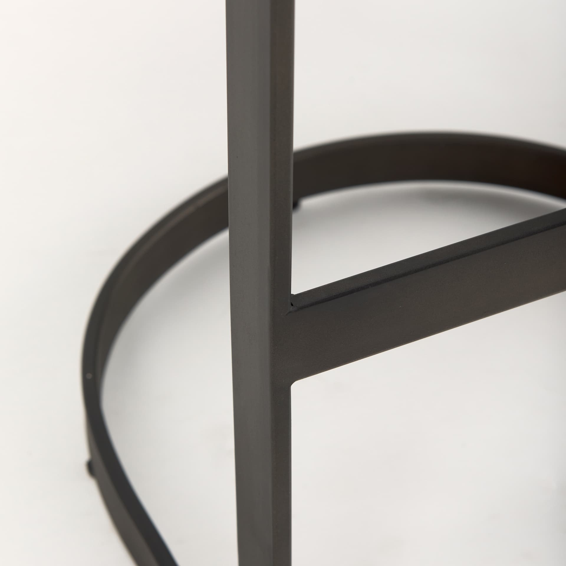 Tyson Backless 31in Seat Bar Stool | Brown/Gray Suede w/ Black Metal — product photograph
