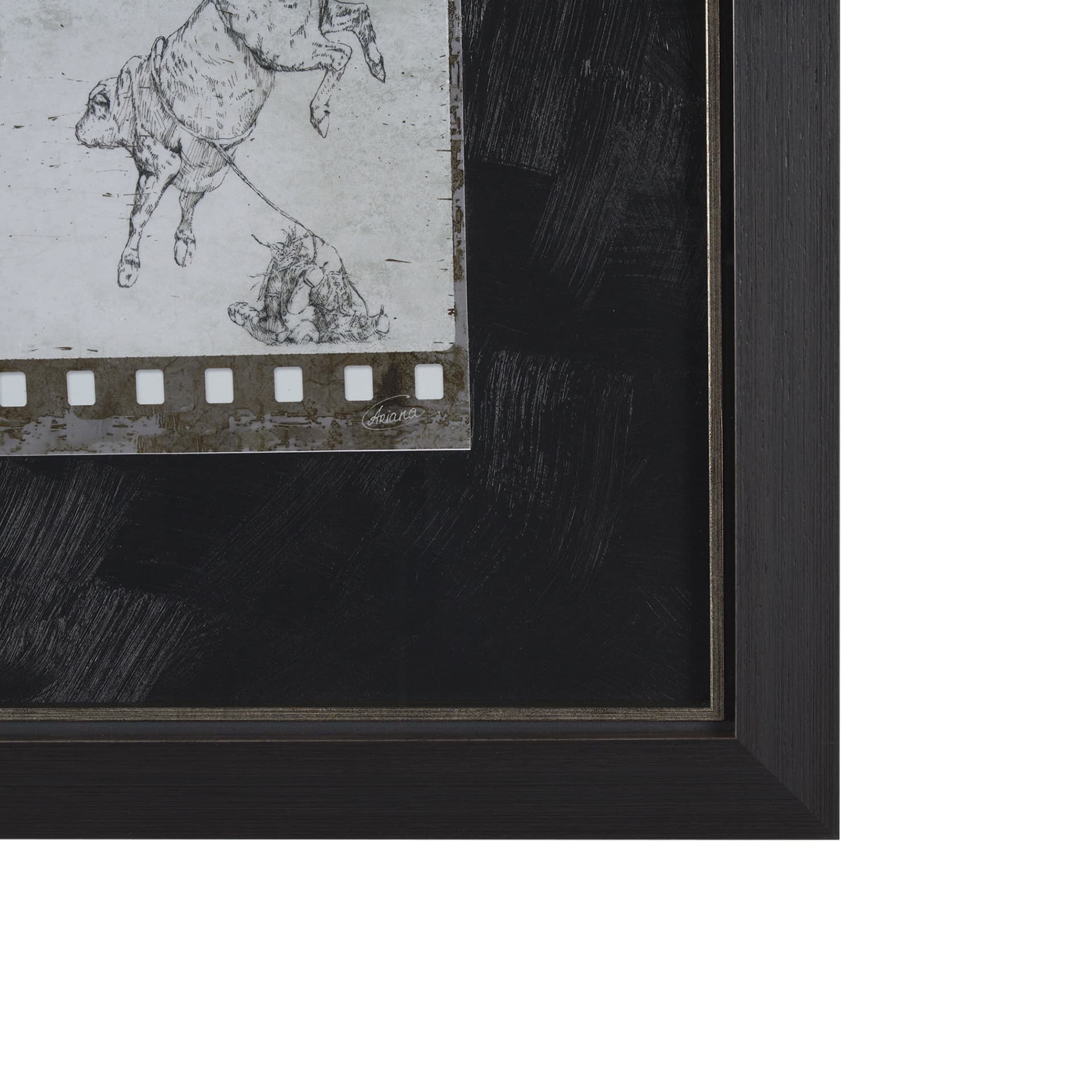 Eight Seconds by Mercana Studio a Hand Embellished Framed Art Print Matted under Glass — product photograph