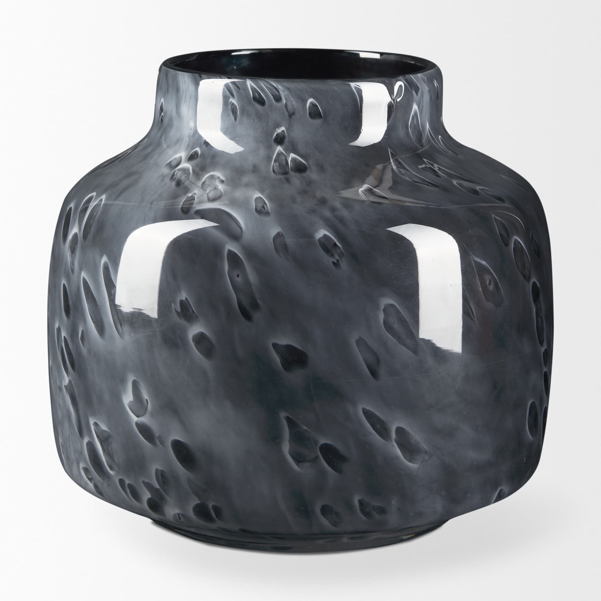 Masai Small Black Mottled Glass Vase — product photograph