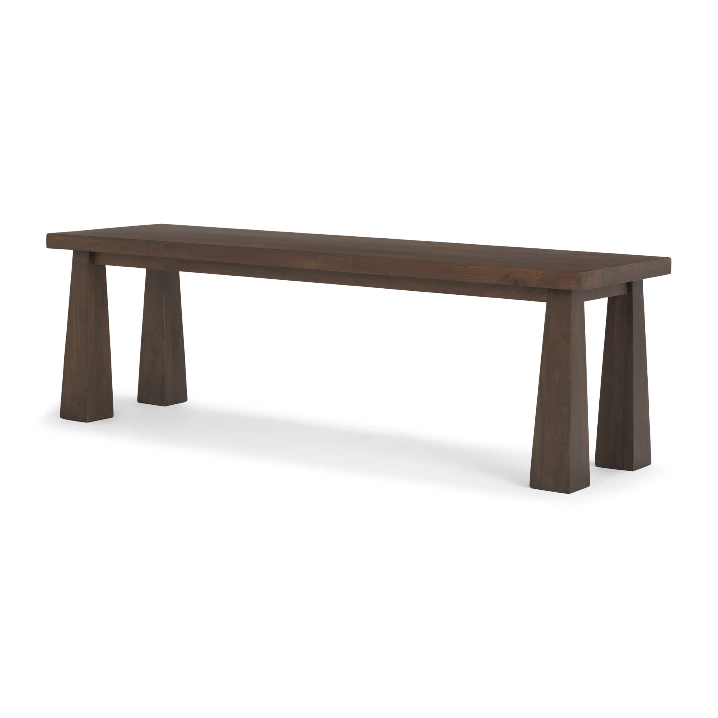 Wolcott Rectangular Dark Brown Solid Wood Bench — product photograph