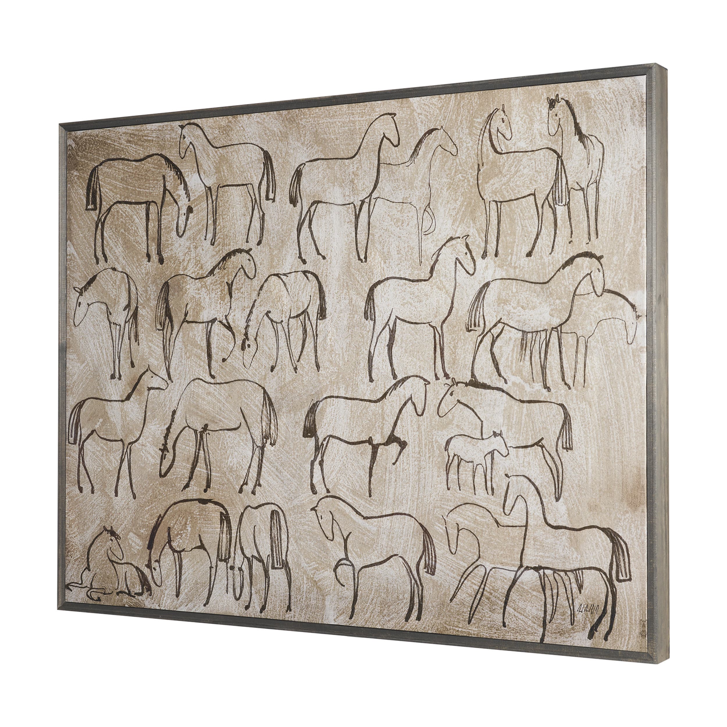 Buckskin by Mercana Studio Hand-Embellished Textured Framed Canvas Artwork — product photograph