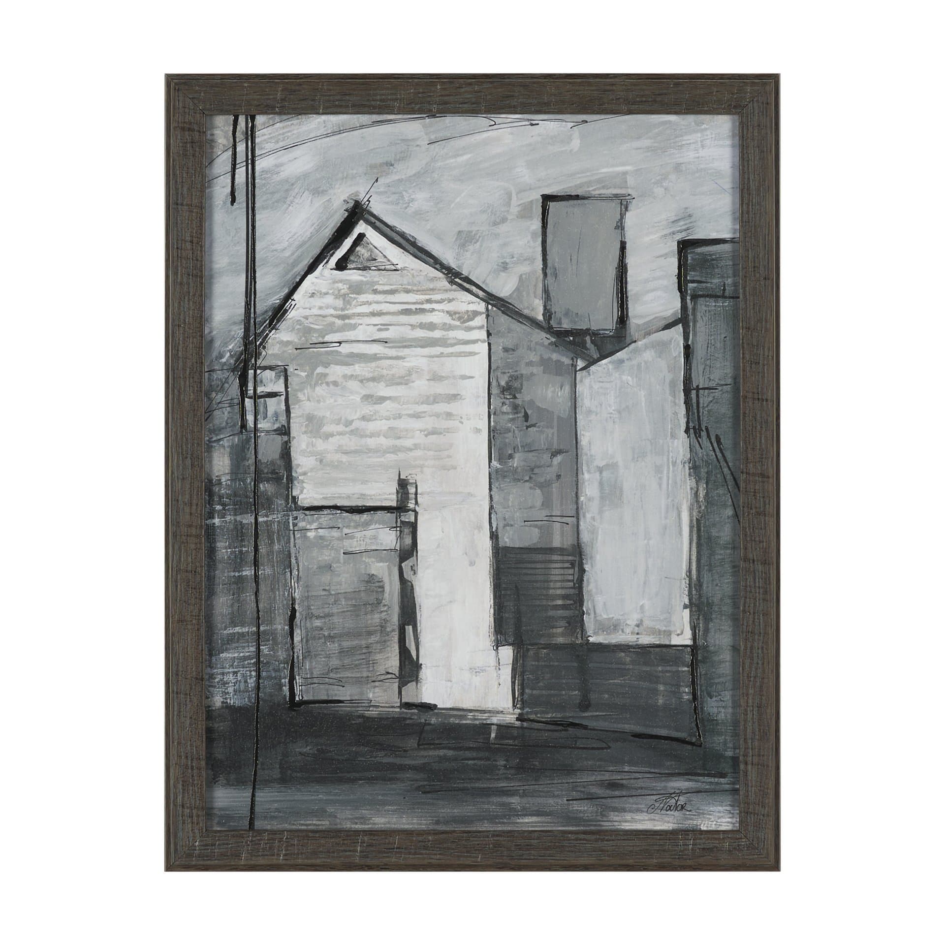 Community 3A by Mercana Studio Hand-Embellished Textured Framed Artwork Matted — product photograph