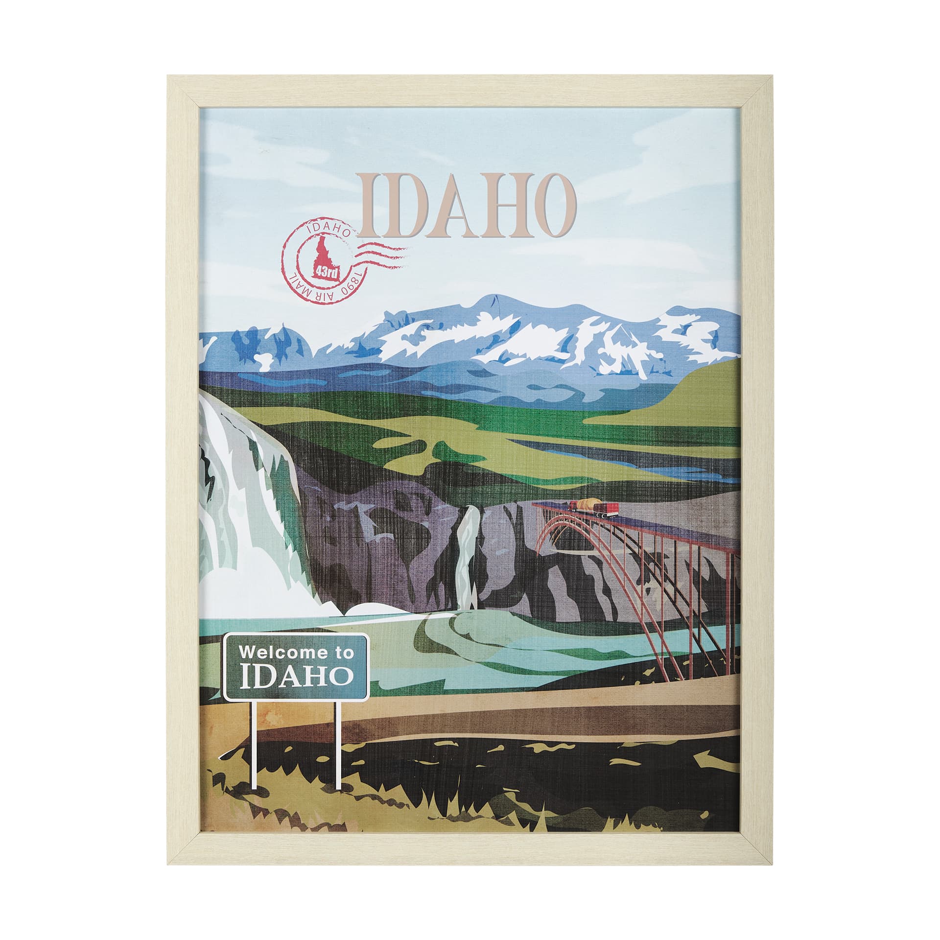Idaho Go USA (L) by Mercana Studio a Hand Embellished Decograph Framed Art Print — product photograph