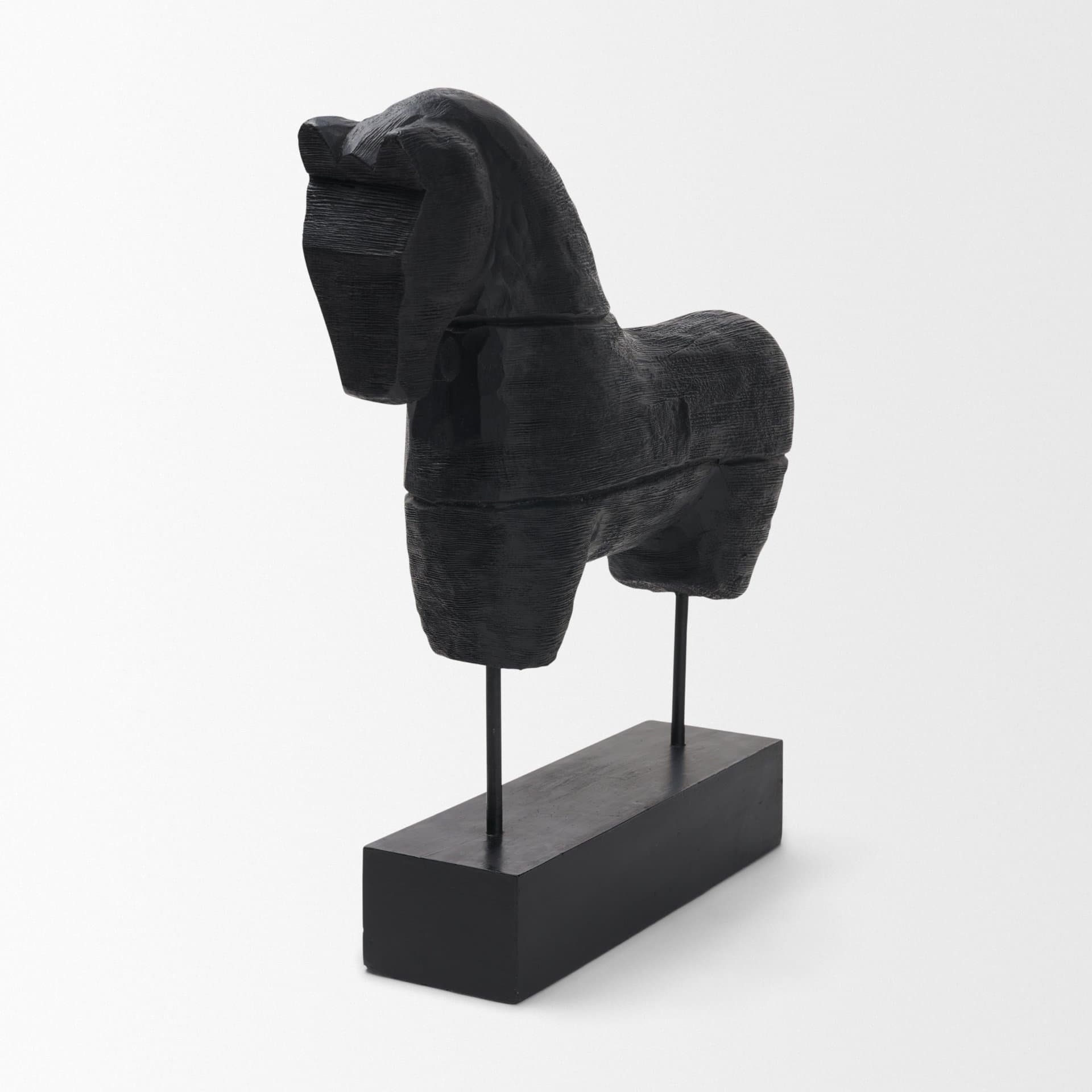 Equus Black Wooden Horse Decorative Object — product photograph
