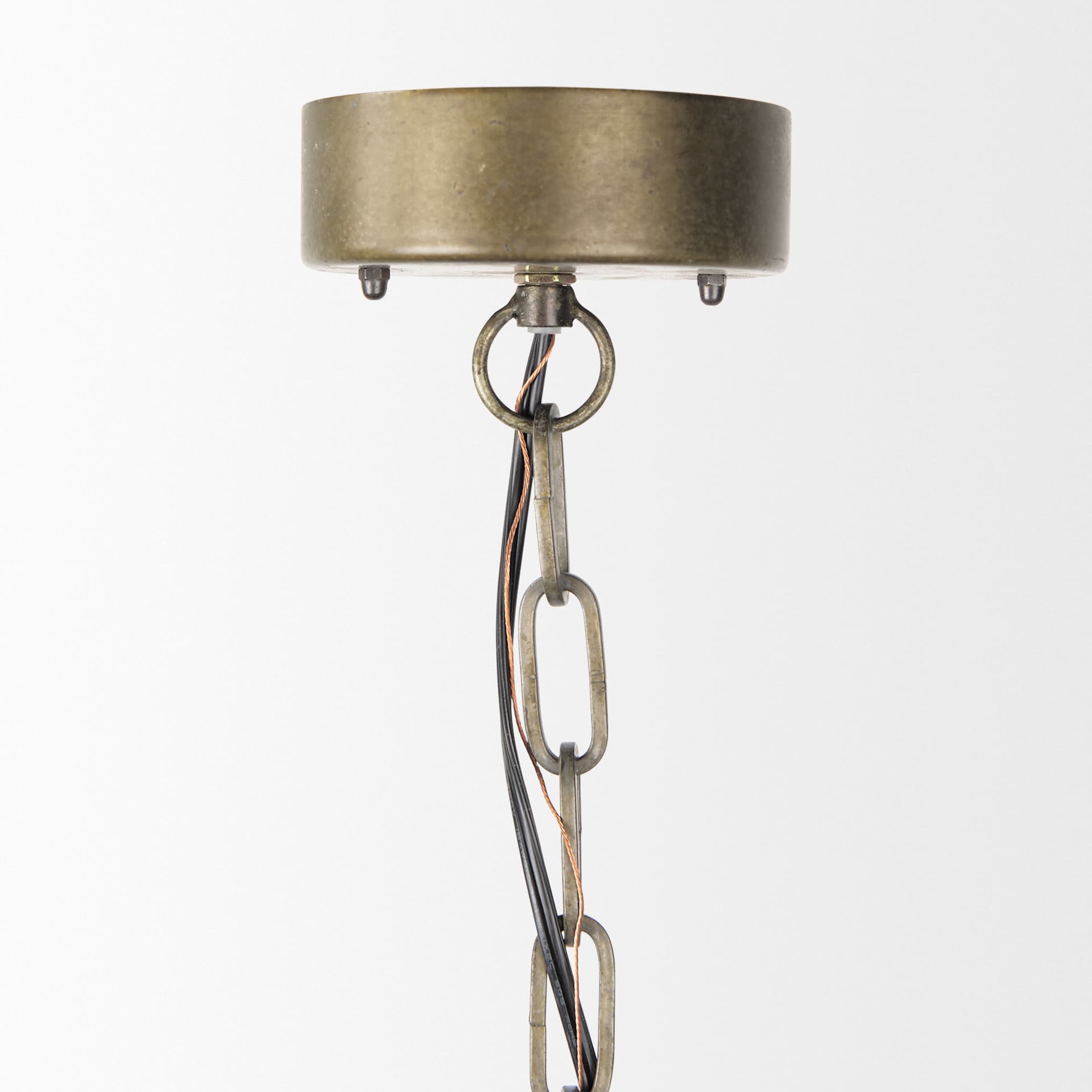 Kiley Warm Wood Basket Lantern Pendant Light — product photograph