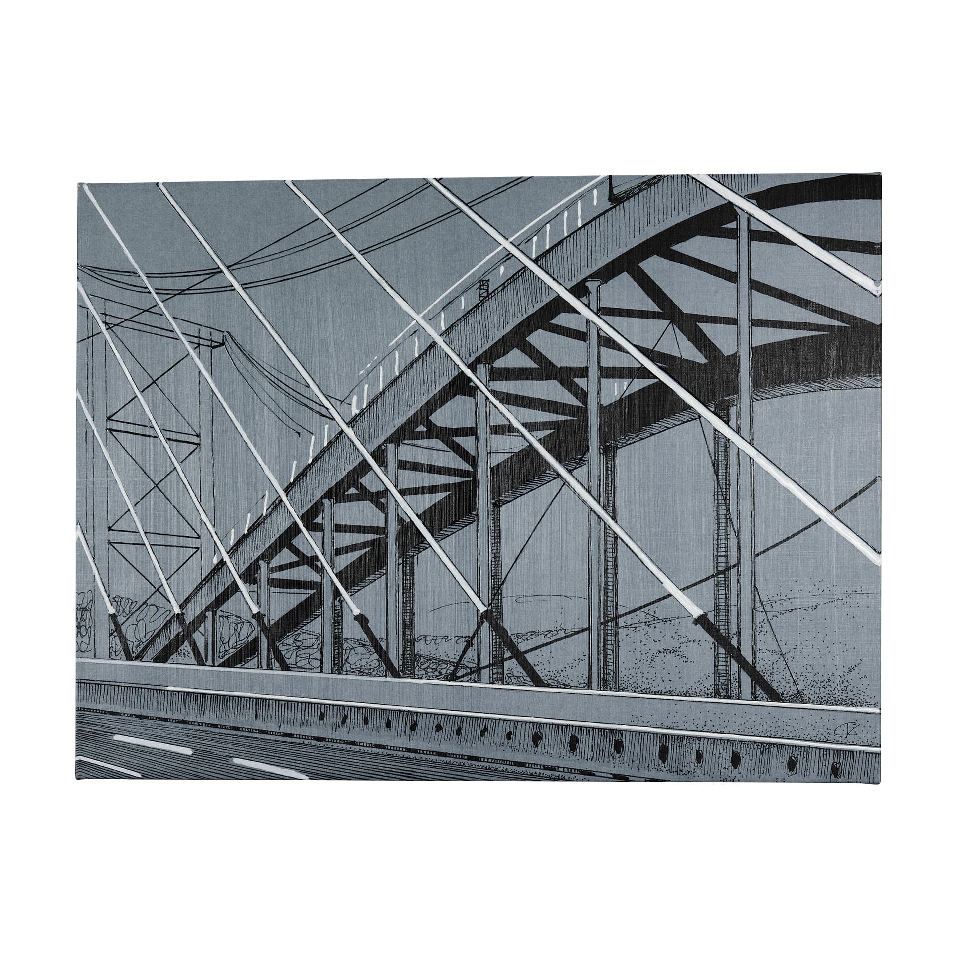 Bridge II by Mercana Studio a Hand Embellished Textured Canvas — product photograph