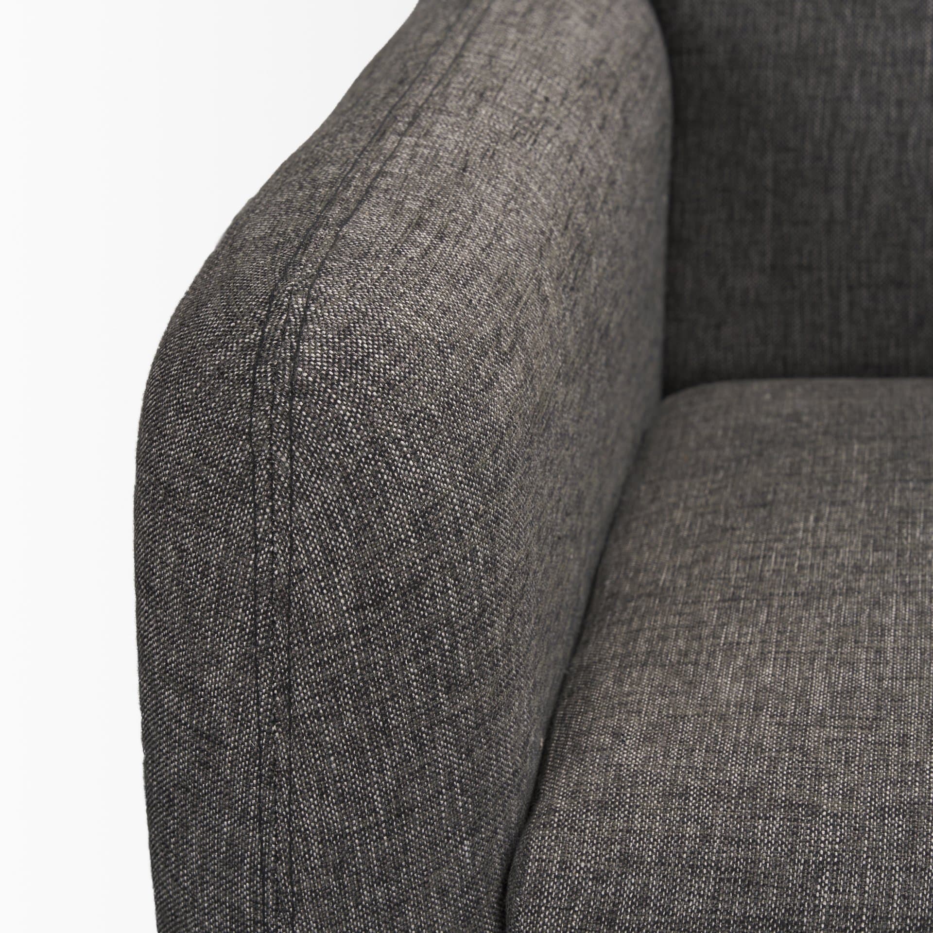 Hale Sofa W/ Medium Brown Wood and Gray Fabric — product photograph