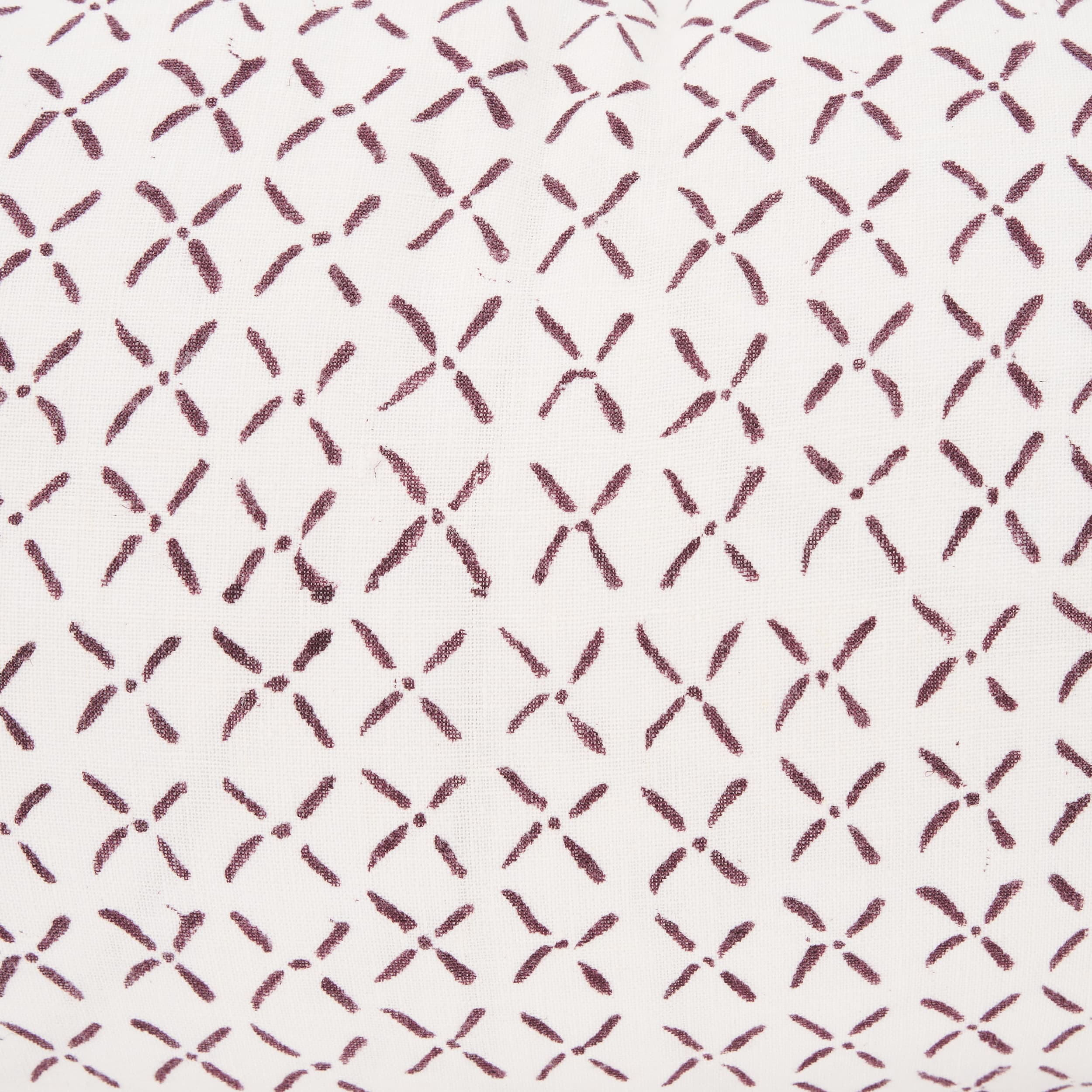 Jayden 14x26 Cream w/ Merlot Print Linen Lumbar Pillow Cover — product photograph