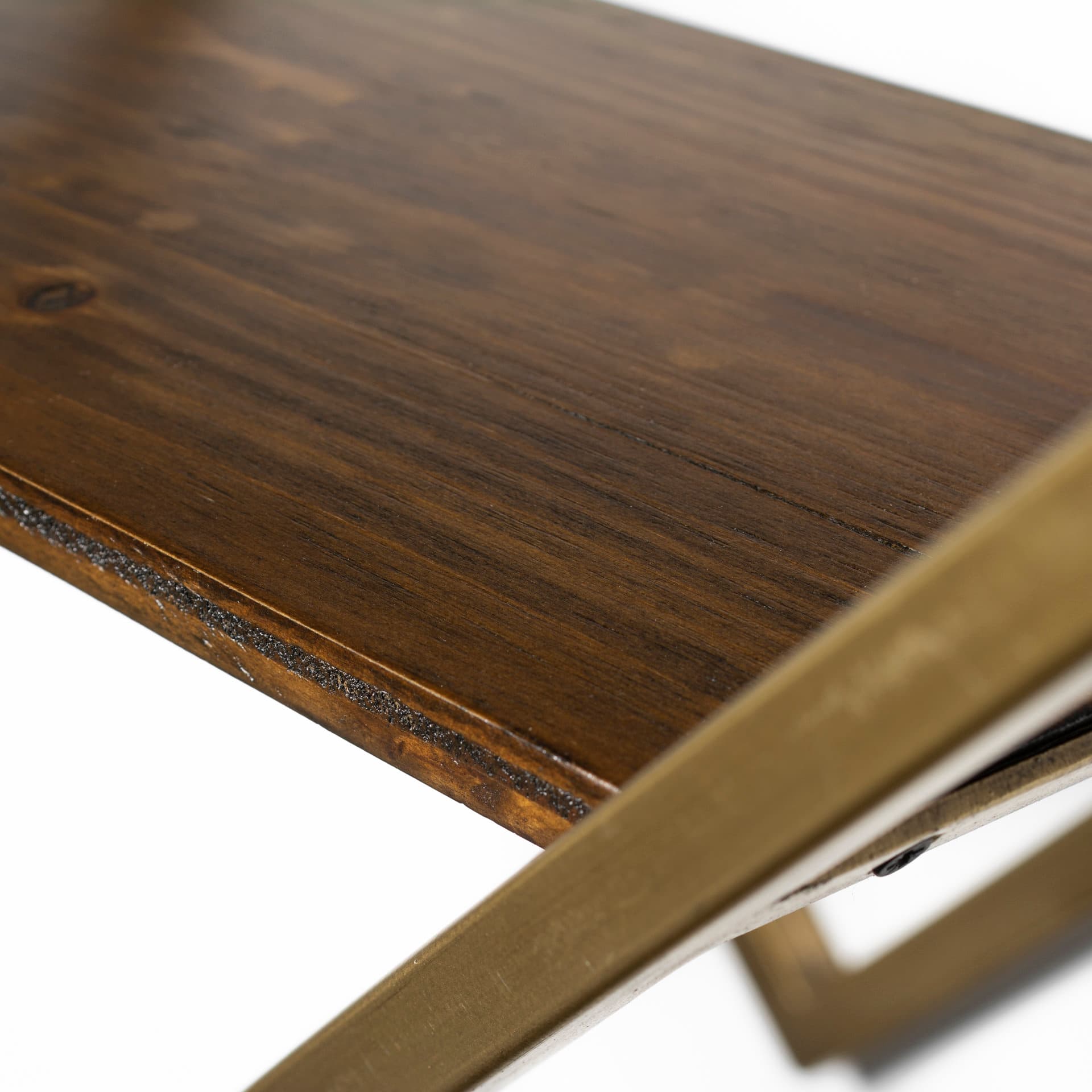 Neil I Diamond Shape Wall Mounted Brass Frame w Three Wood Wall Shelves — product photograph