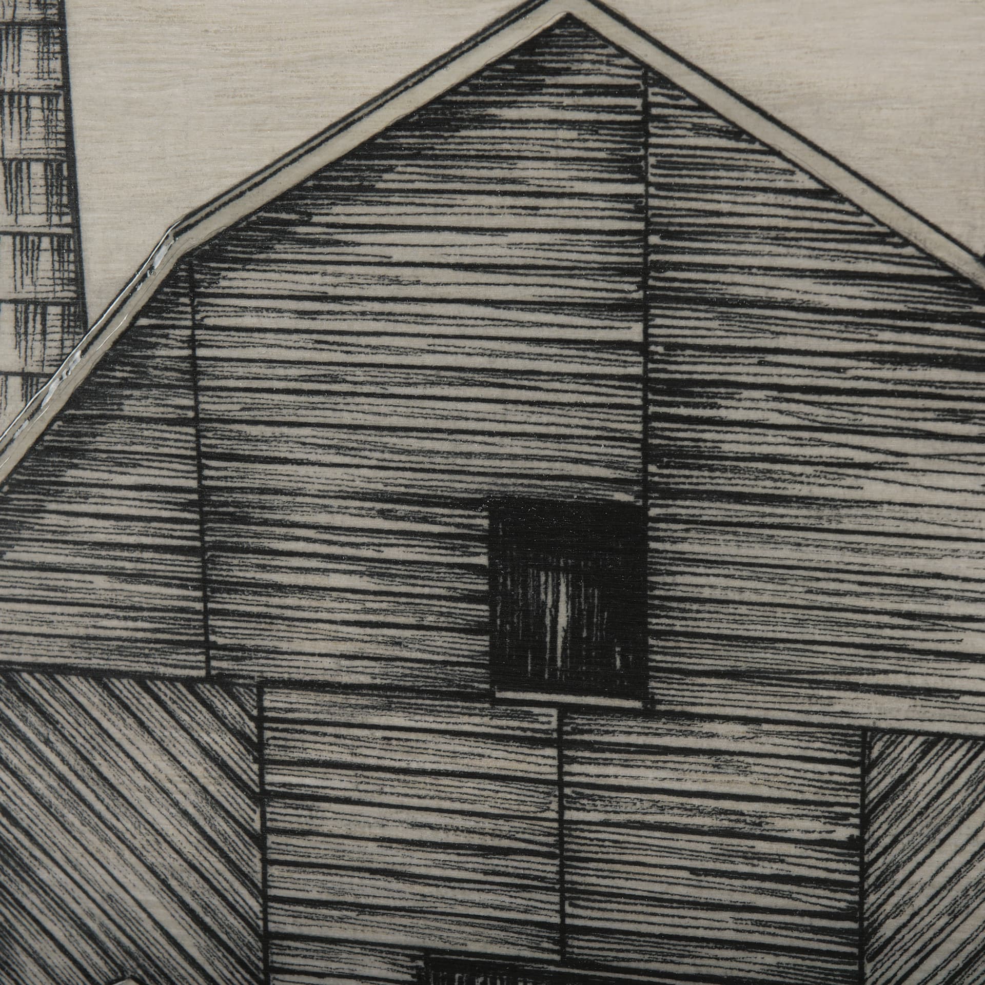 Barn Buildings II by CV a Hand Embellished Textured Framed Art Print Matted under Glass — product photograph