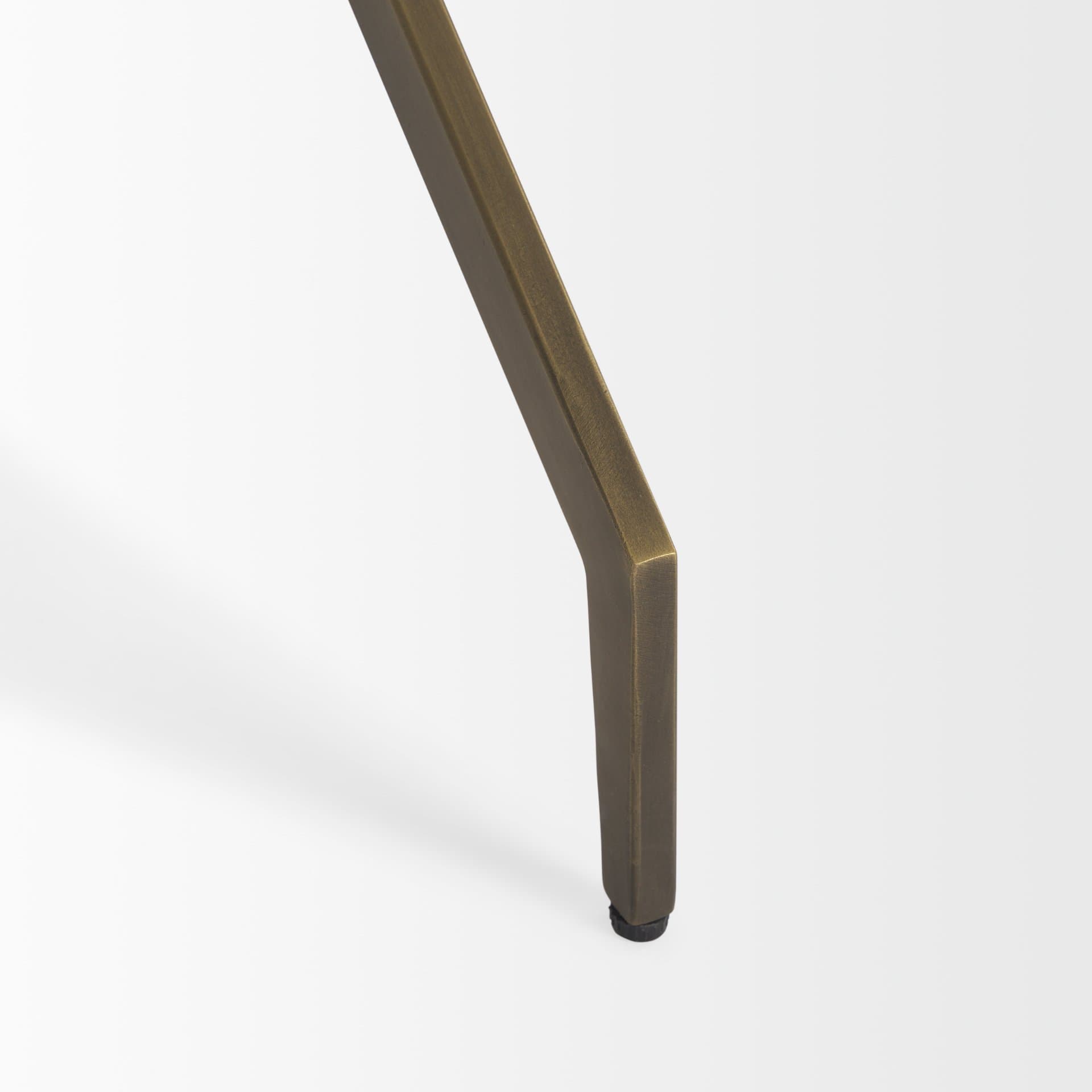 Serre Marble Top 3 Prong Gold Metal Base End Table — product photograph