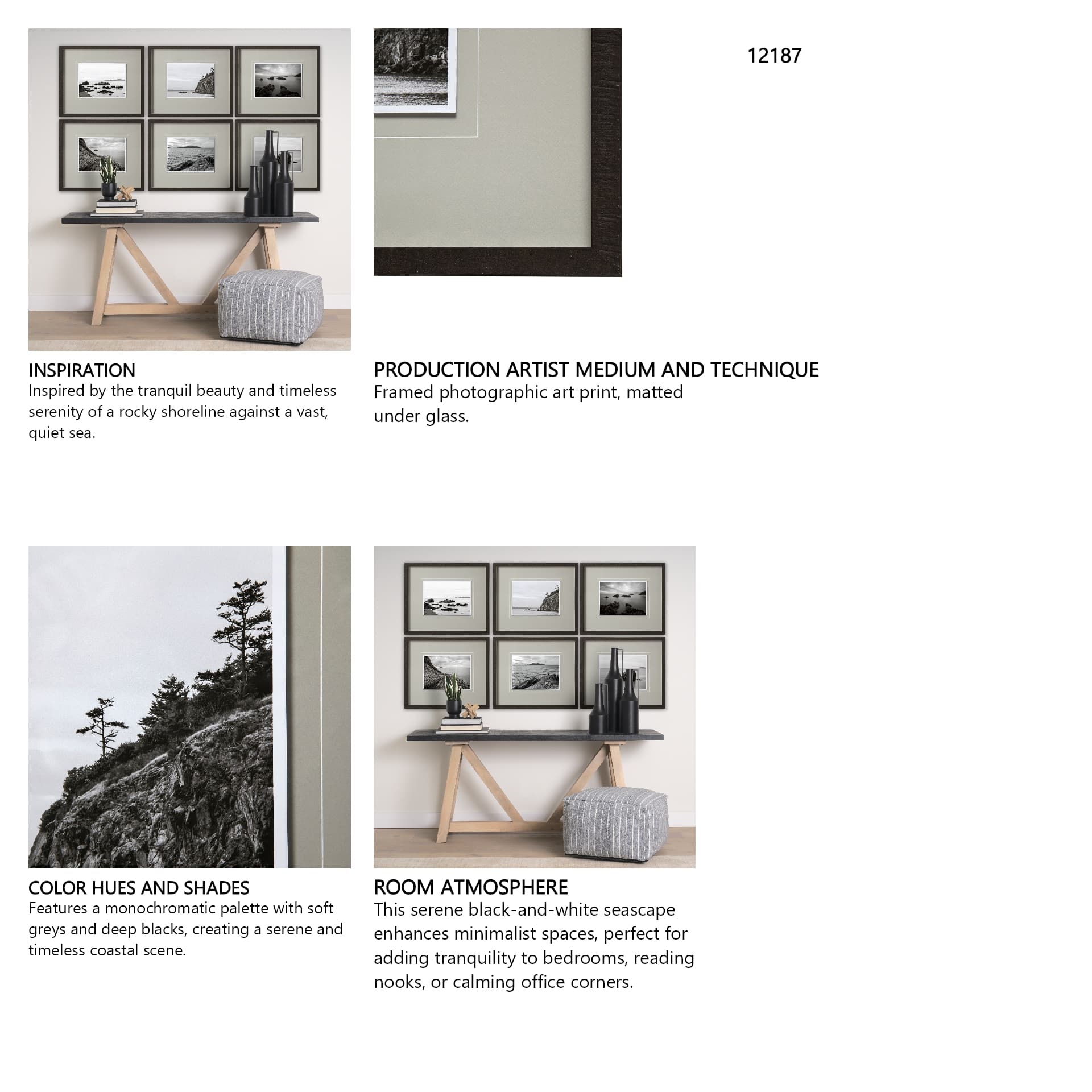 Rocky Beach Rosario by THE Studio a Framed Photo Art Print Matted under Glass — in a styled room
