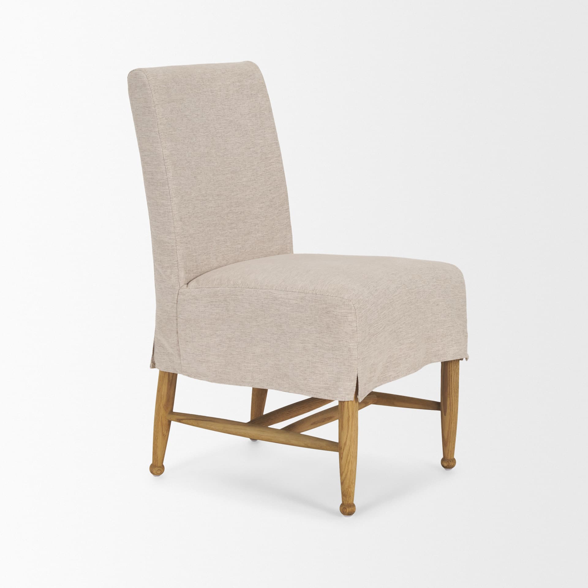 Whitley Oatmeal Performance Fabric w/ Oak Wood Dining Chair — product photograph