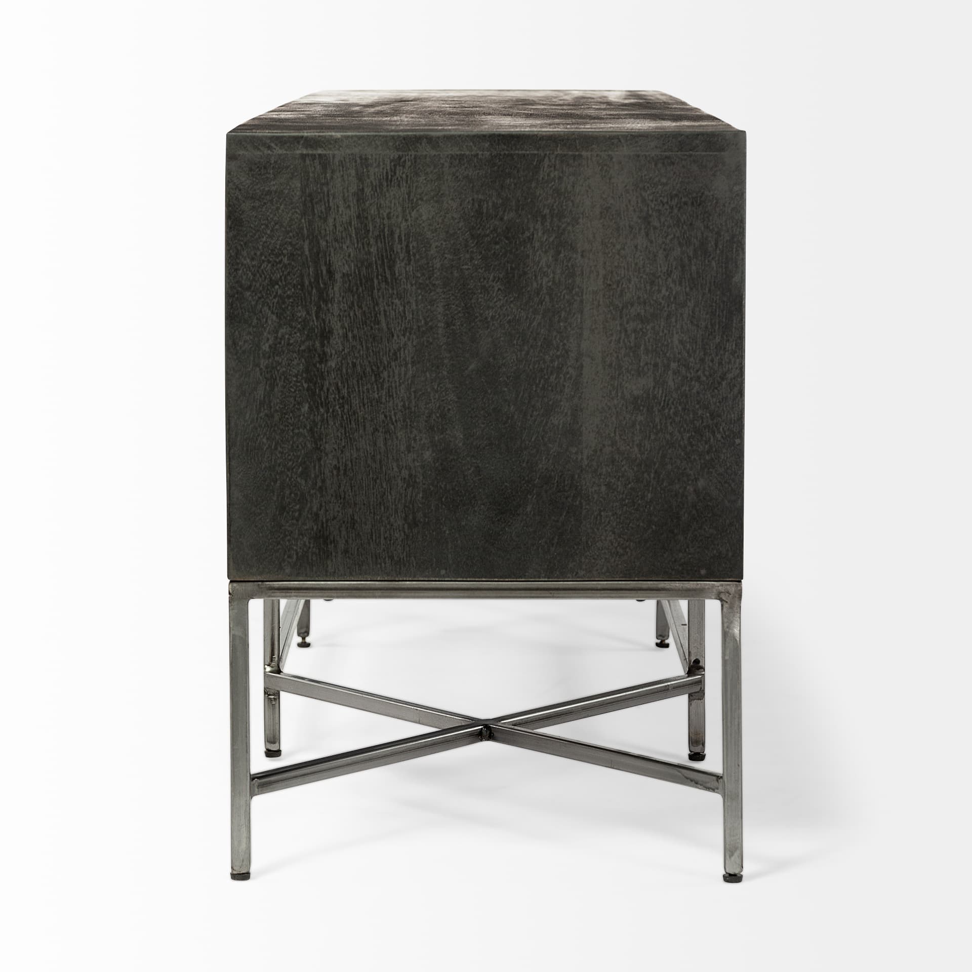 Hogarth I Dark Brown Solid Wood TV Stand Media Console with Storage, TV up to 81" — product photograph