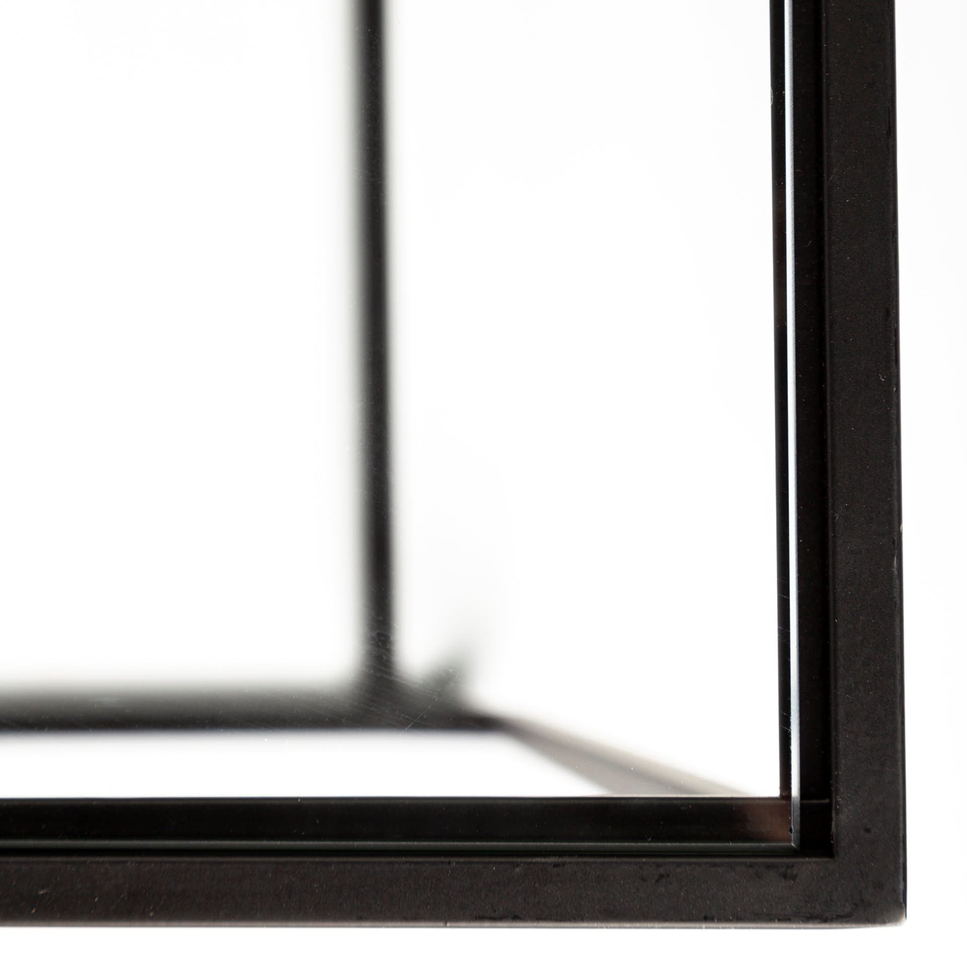 Arya (Set of 2) 24L x 10W Black Rectangular Glass Top Iron Frame Accent Table — product photograph