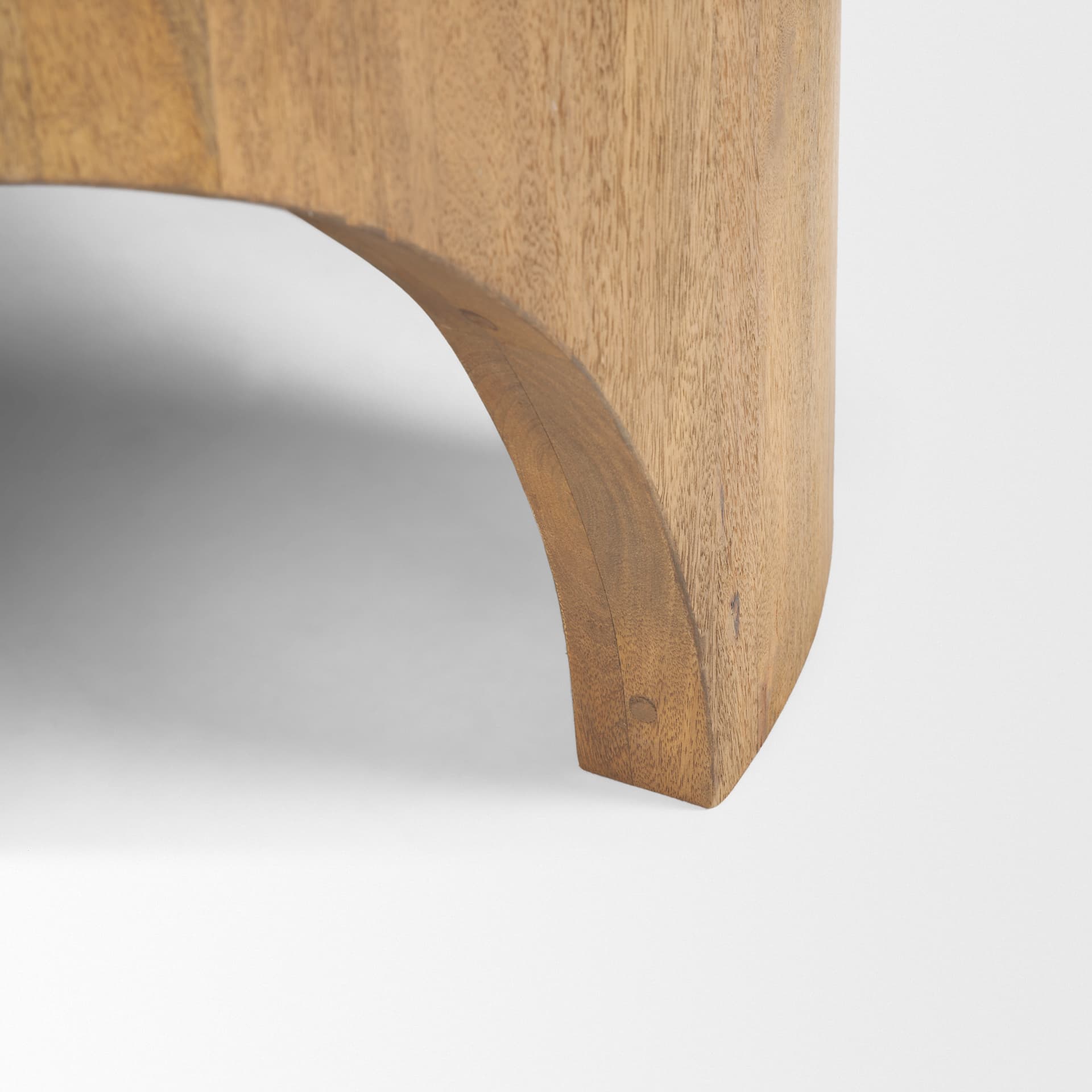 Shima Round Light Brown Wood W/Arched Legs Coffee Table — product photograph