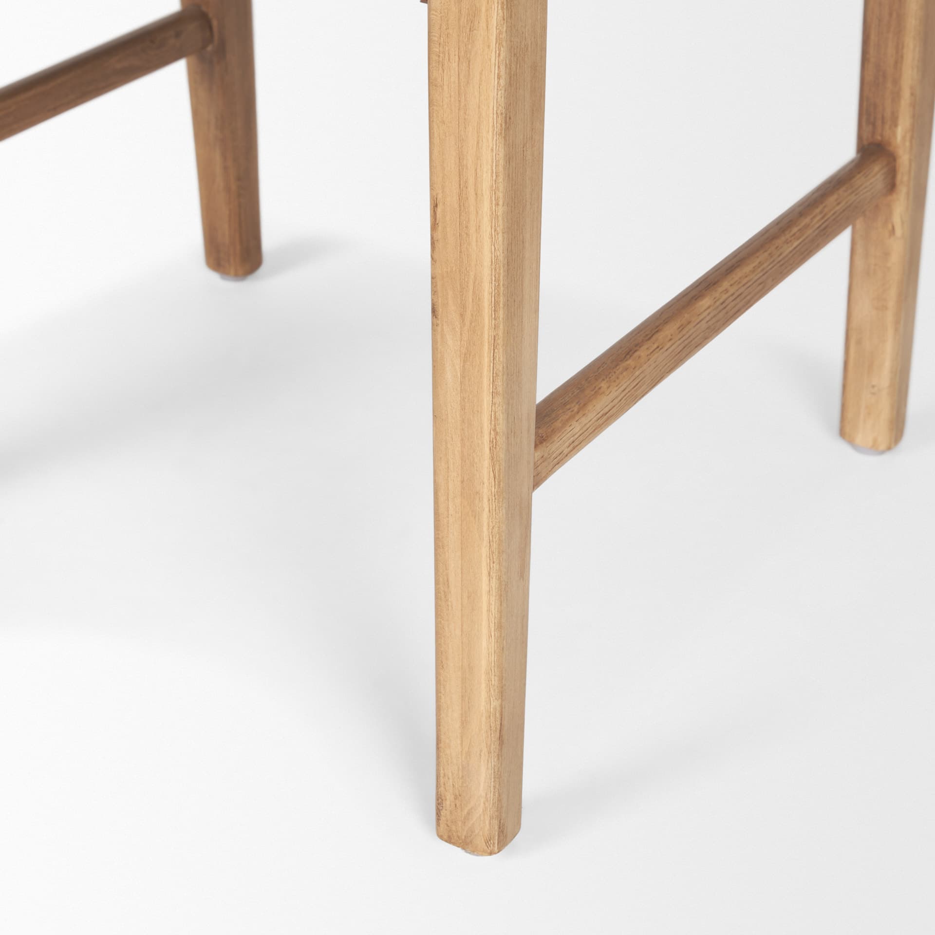 Shane Curved Back Dining Arm Chair | Woven Brown Leather w/ Brown Wood — product photograph