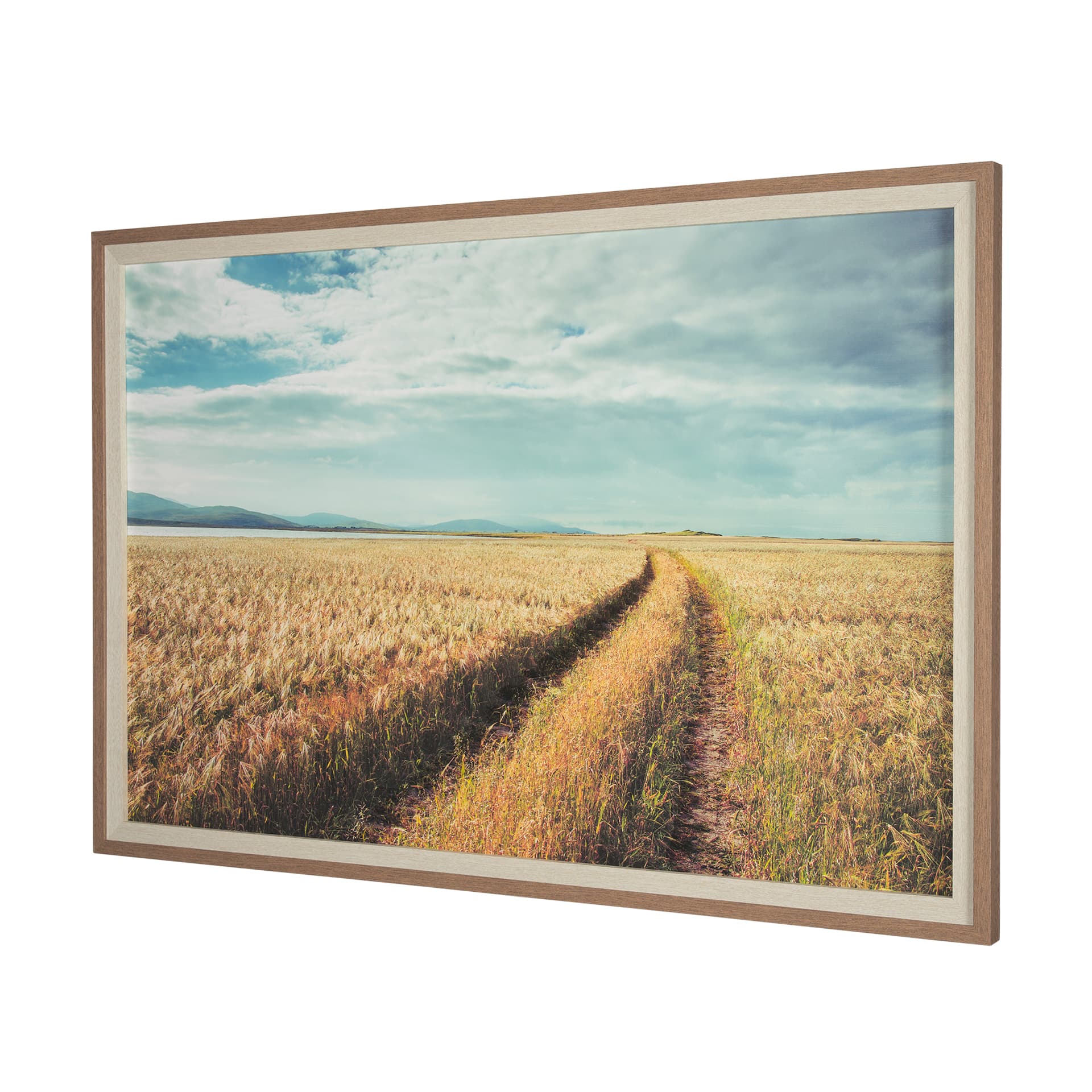 Between The Fields by Matt Roseveare a Hand Embellished Textured Framed Photo Art Print Matted under — product photograph