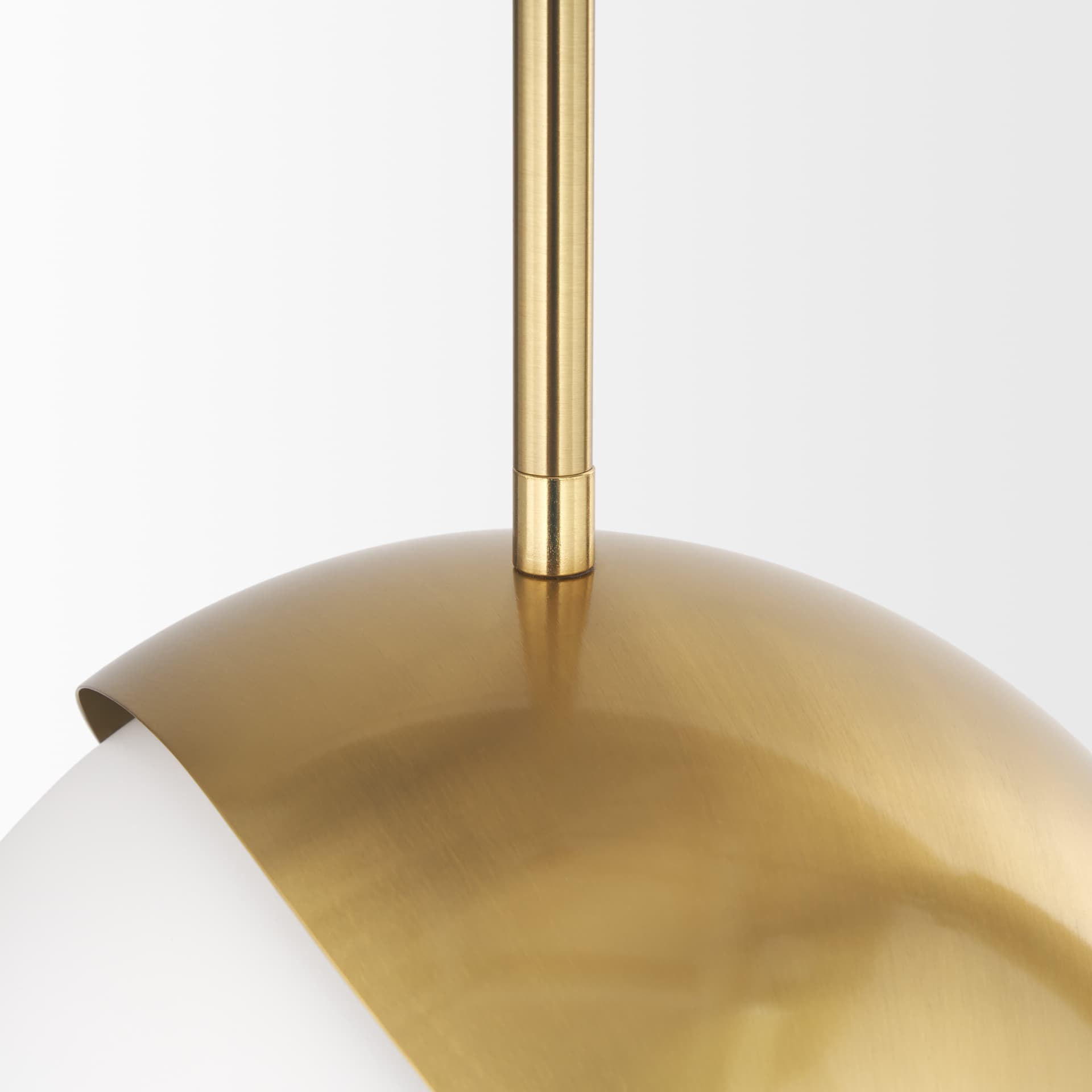 Cybill Brushed Brass w/ White Metal Shade 1-Light Wall Pendant — product photograph