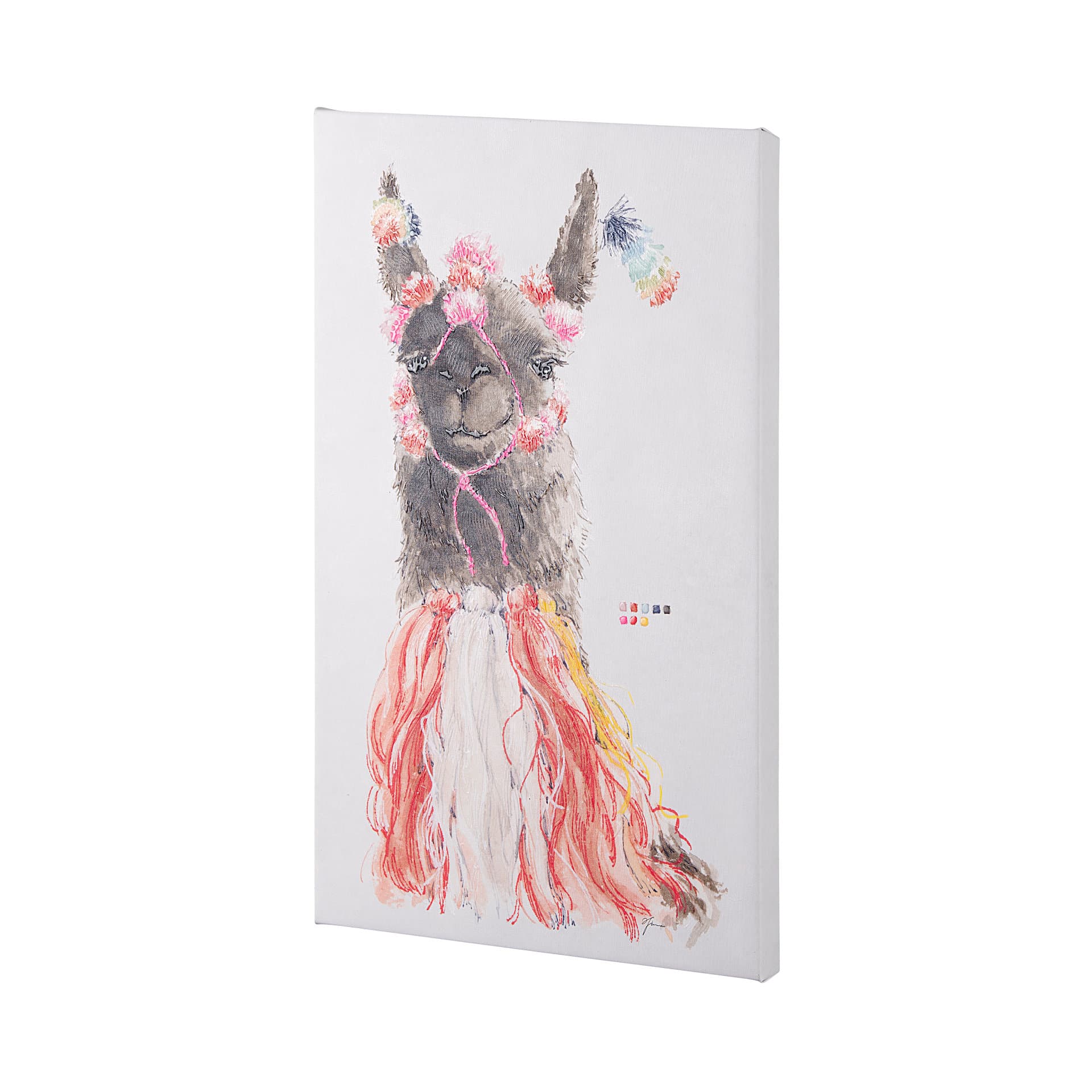 Lama II by Mercana Studio a Hand Embellished Textured Canvas — product photograph
