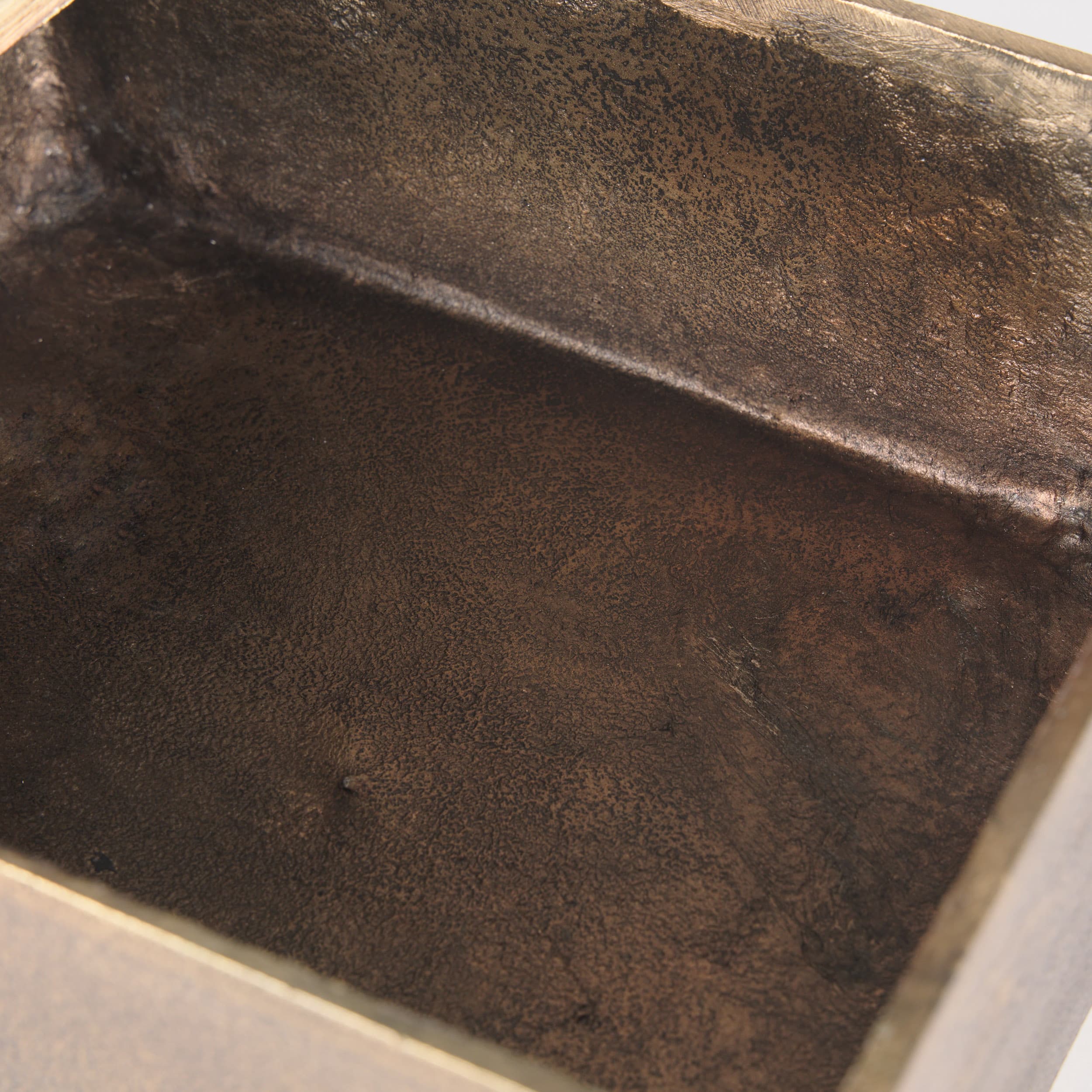 Porschia Large Antiqued Gold Metal Decorative Box — product photograph