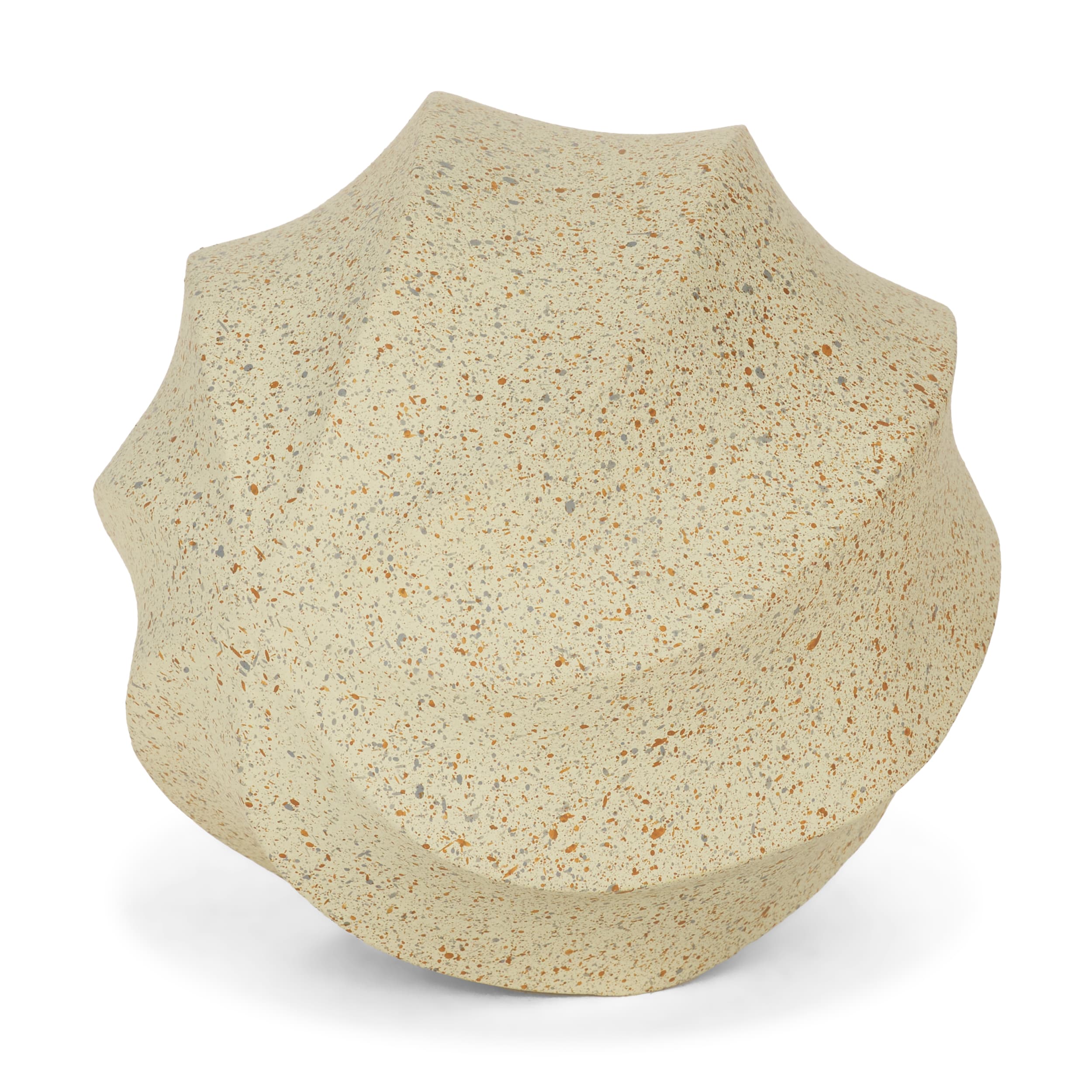 Imani Large Sculptural Textured Beige Metal Decorative Orb Object — product photograph